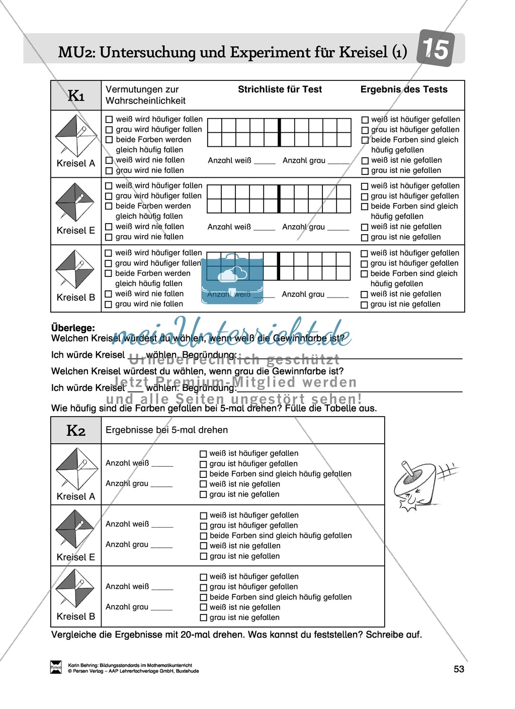 Bildungsstandards im Mathematikunterricht umsetzen: Unterrichtsvorschläge zu Daten + Häufigkeit + Wahrscheinlichkeit Preview 45
