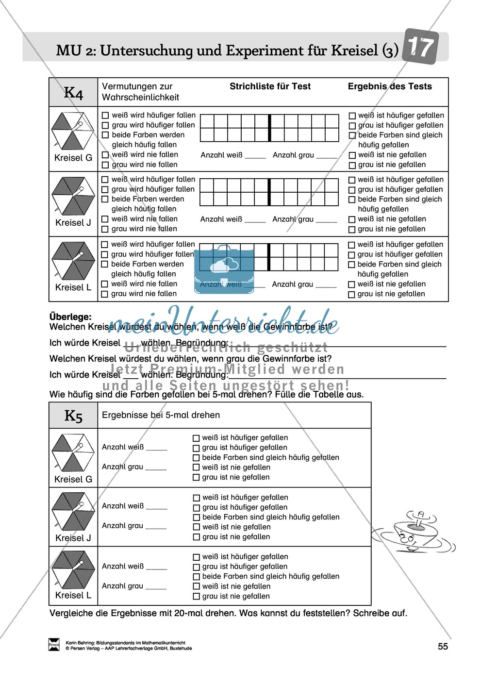 Bildungsstandards im Mathematikunterricht umsetzen: Unterrichtsvorschläge zu Daten + Häufigkeit + Wahrscheinlichkeit Preview 47