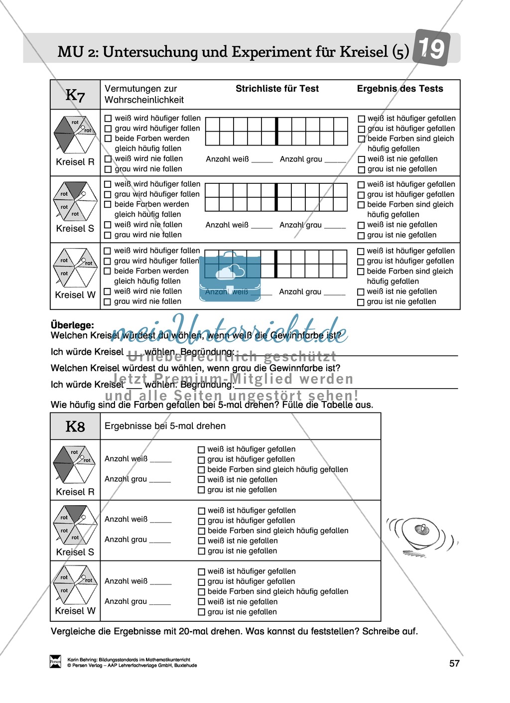 Bildungsstandards im Mathematikunterricht umsetzen: Unterrichtsvorschläge zu Daten + Häufigkeit + Wahrscheinlichkeit Preview 49