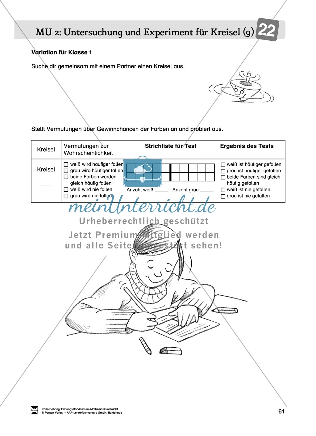 Bildungsstandards im Mathematikunterricht umsetzen: Unterrichtsvorschläge zu Daten + Häufigkeit + Wahrscheinlichkeit Preview 53