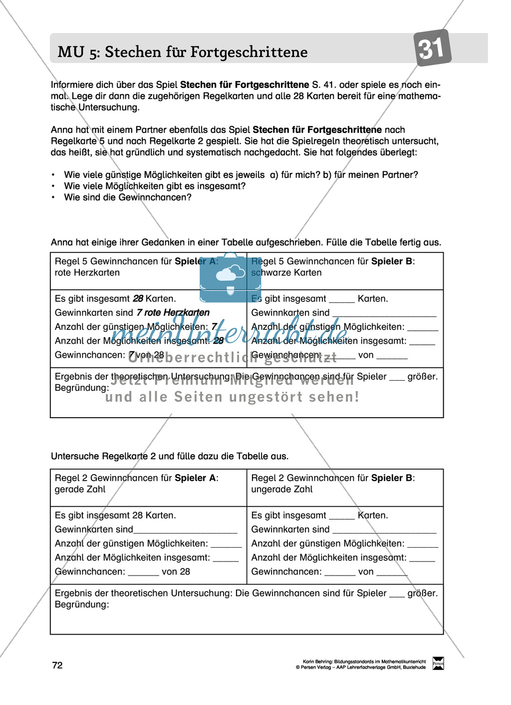 Bildungsstandards im Mathematikunterricht umsetzen: Unterrichtsvorschläge zu Daten + Häufigkeit + Wahrscheinlichkeit Preview 64