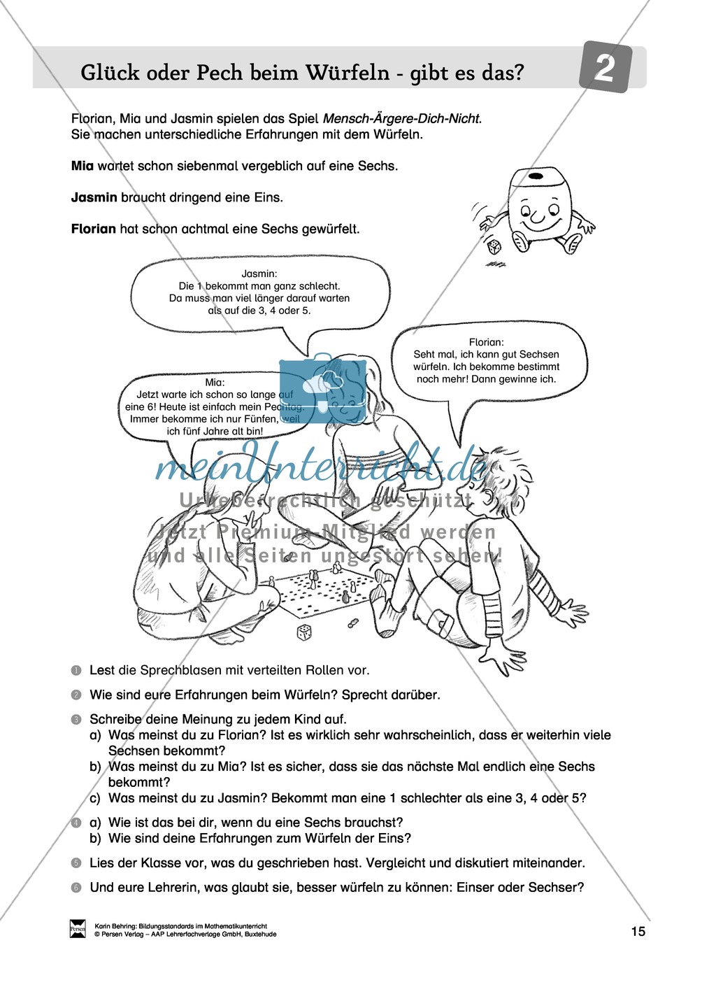 Bildungsstandards im Mathematikunterricht umsetzen: Unterrichtsvorschläge zu Daten + Häufigkeit + Wahrscheinlichkeit Preview 7