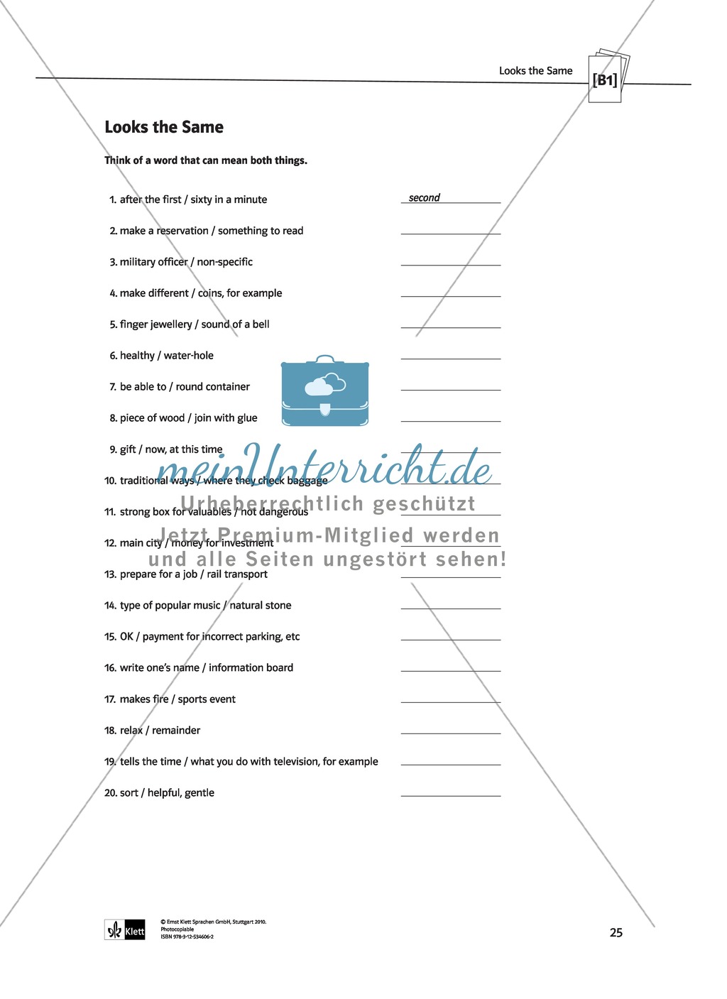 Sounds and Spelling: exercises about silent letter, homophones, homonyms, minimal pairs and tongue-twisters. With solution Preview 10