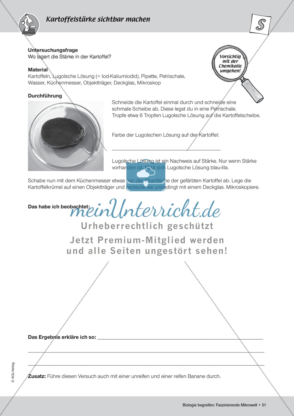 Kartoffelstärke sichtbar machen - ein Versuch Preview 3