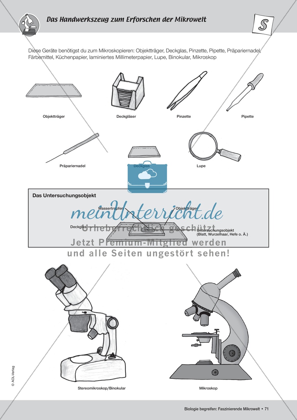 Geräte die zum mikroskopieren benötigt werden Preview 1