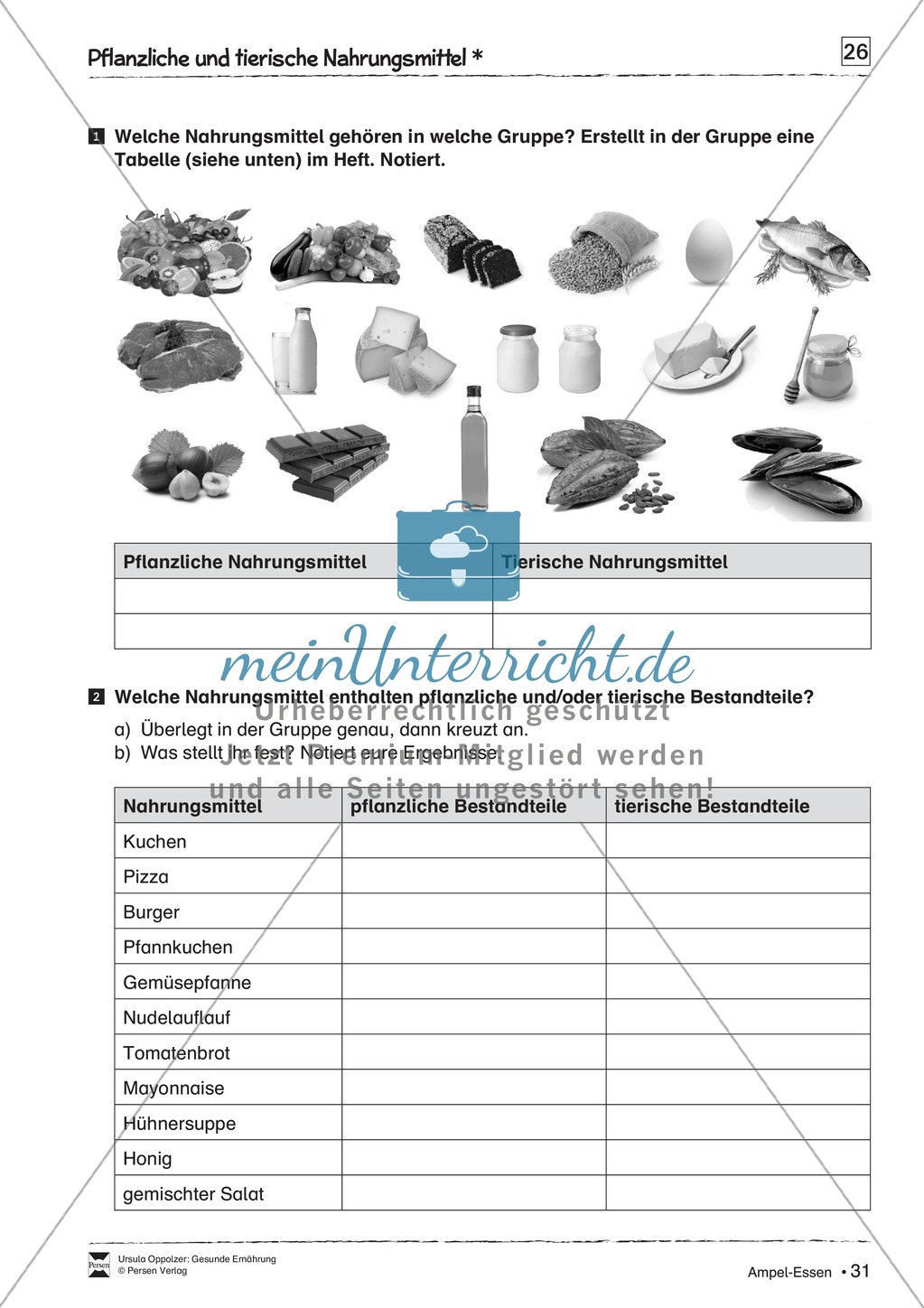 Pflanzliche und tierische Nahrungsmittel Preview 1