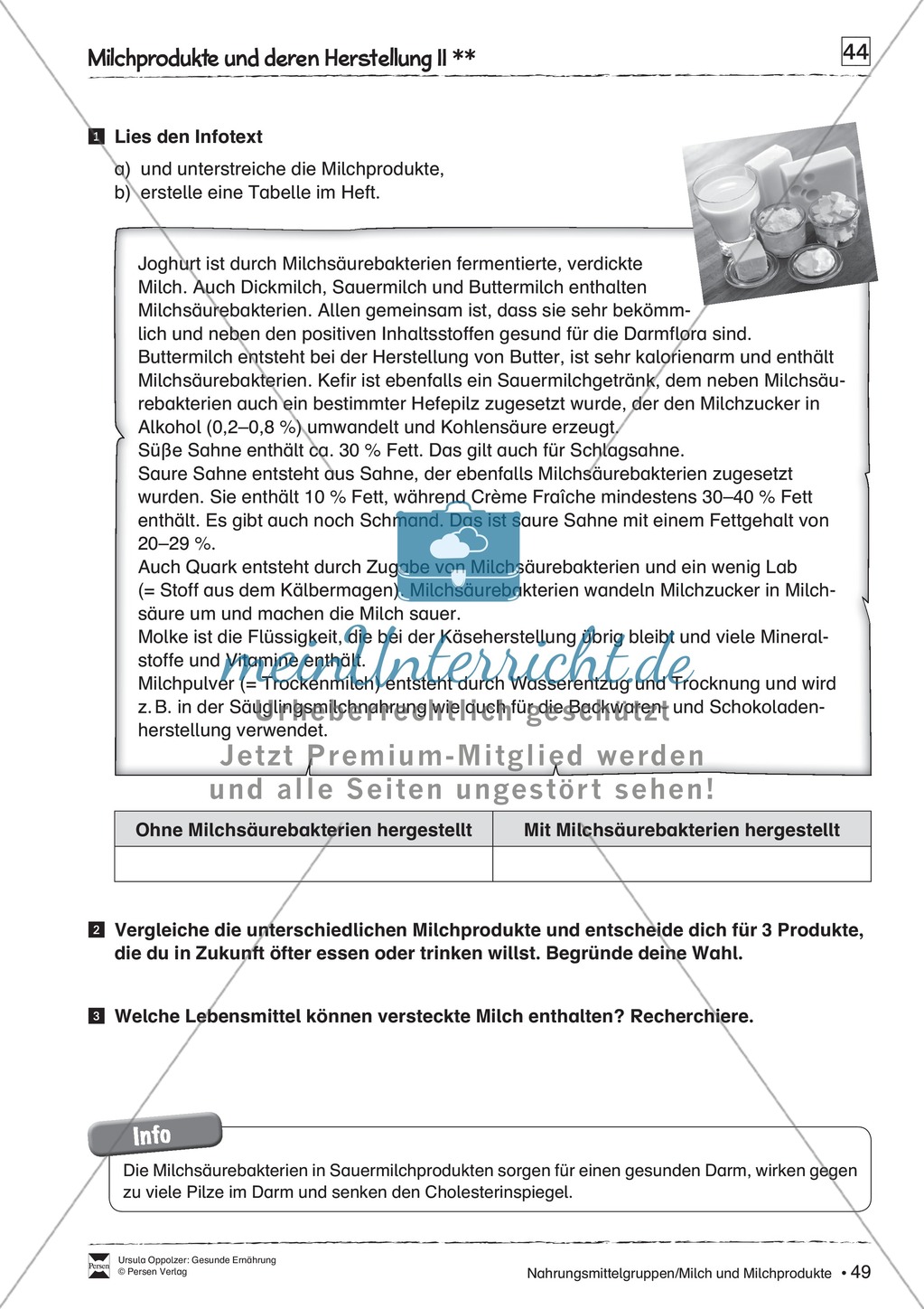 Arbeitsblätter zum Thema Milch und Milchprodukte Preview 4