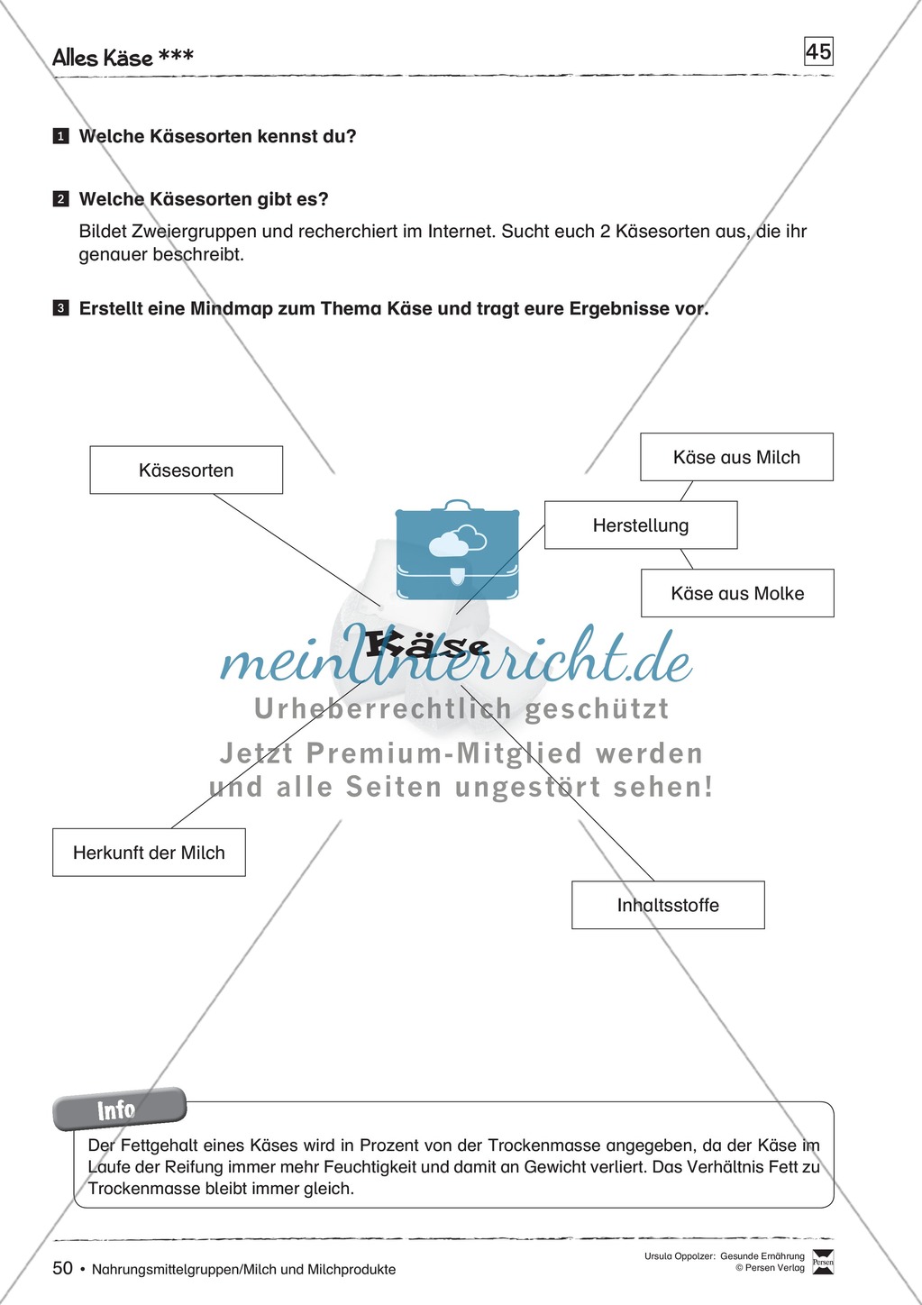 Arbeitsblätter zum Thema Milch und Milchprodukte Preview 5