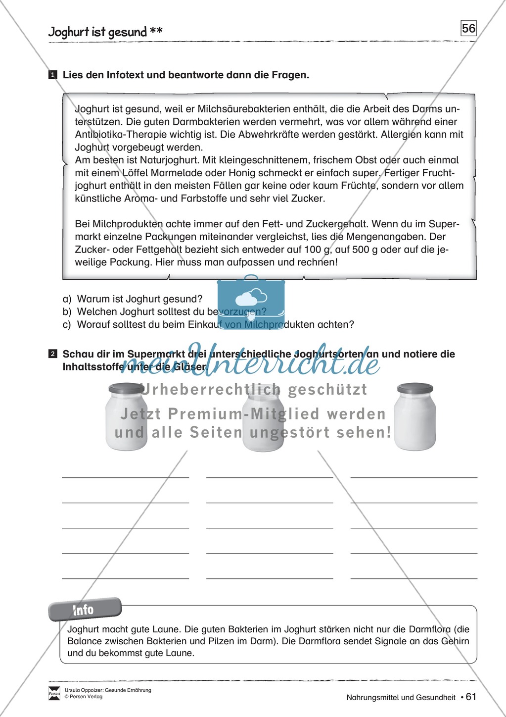 Arbeitsblätter zum Thema Milch und Milchprodukte Preview 6