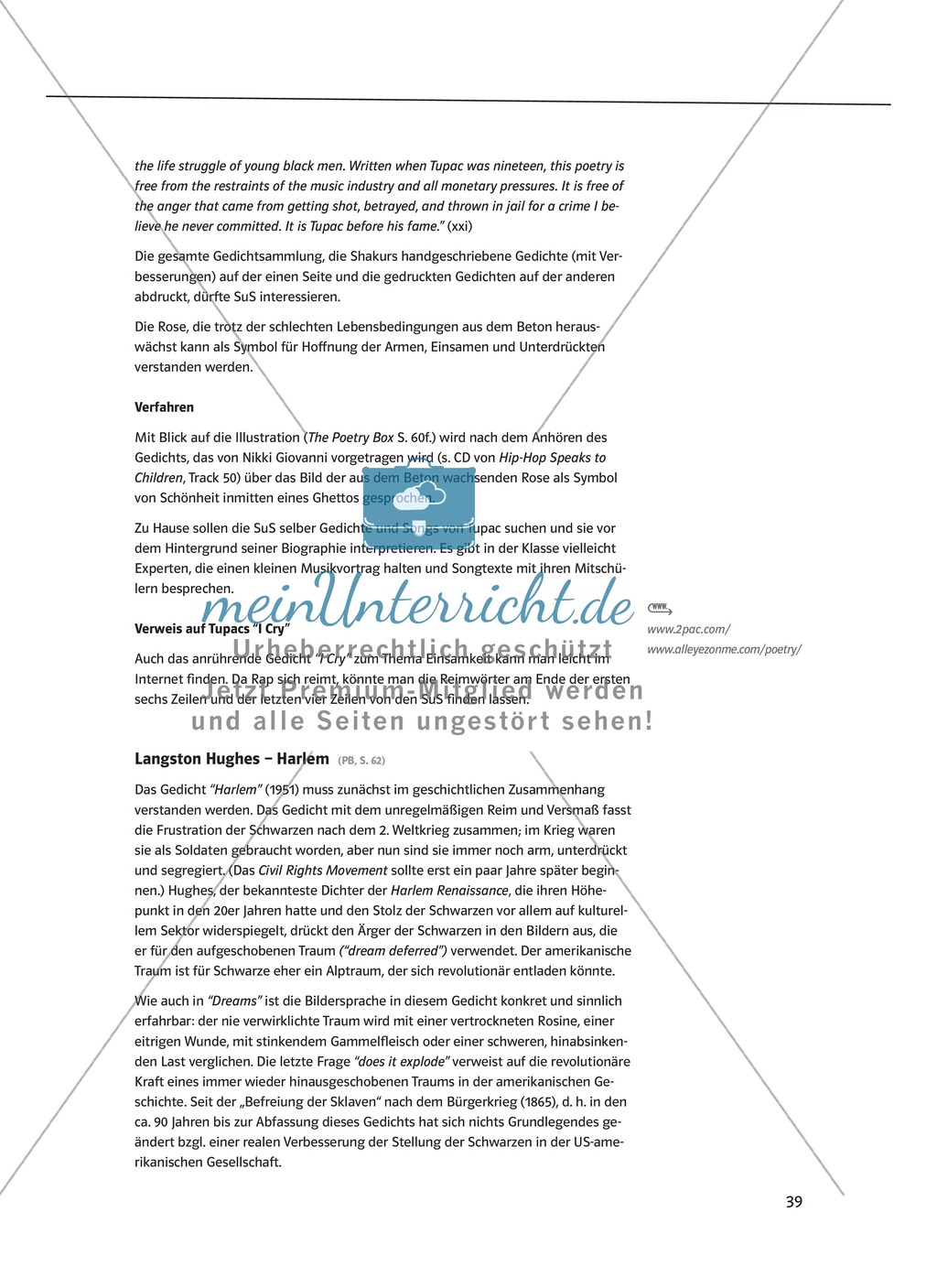 The Poetry Box: Dreamin' - Beispiele + Lernziele + Arbeitsblätter Preview 8