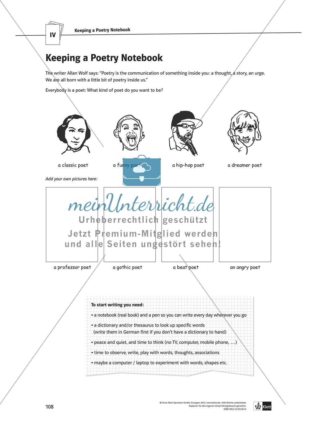 The Poetry Box: Wild Things? Beispiele + Lernziele + Verfahren + Arbeitsblätter Preview 37