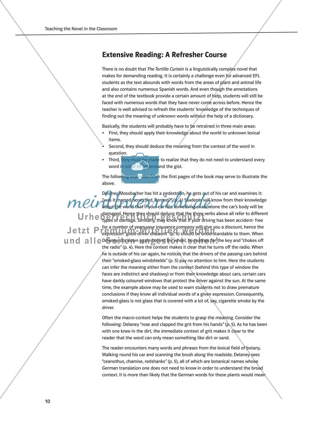 Teaching the Novel in the Classroom: Inhaltszusammenfassung + Kopiervorlagen Preview 4