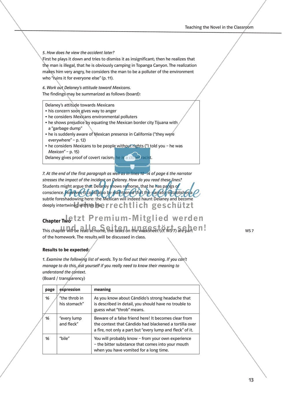 Teaching the Novel in the Classroom: Inhaltszusammenfassung + Kopiervorlagen Preview 7