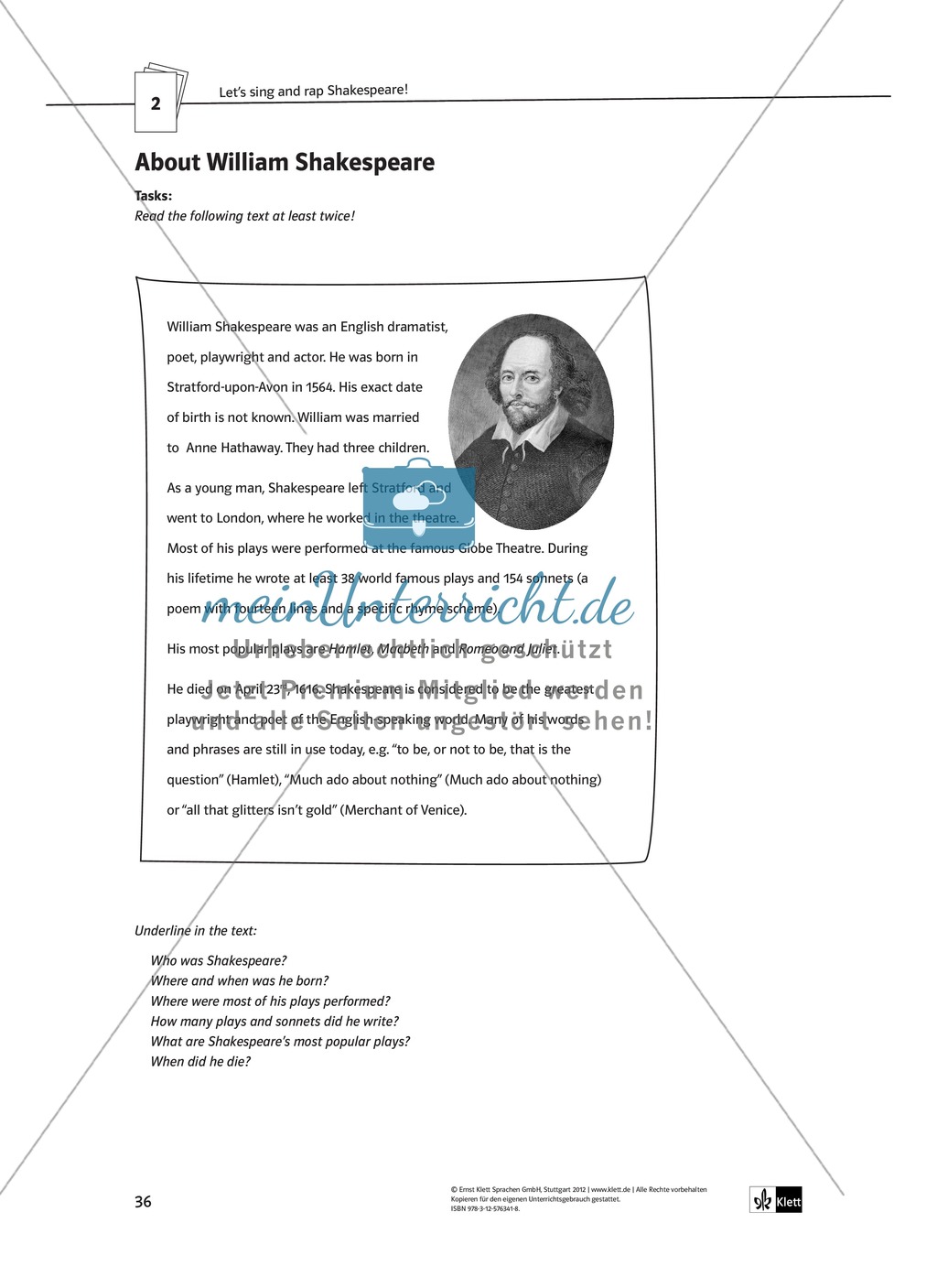 Let's sing and rap Shakespeare! Raps und Popsong s als Zugänge zu Shakespeares Werk Preview 11