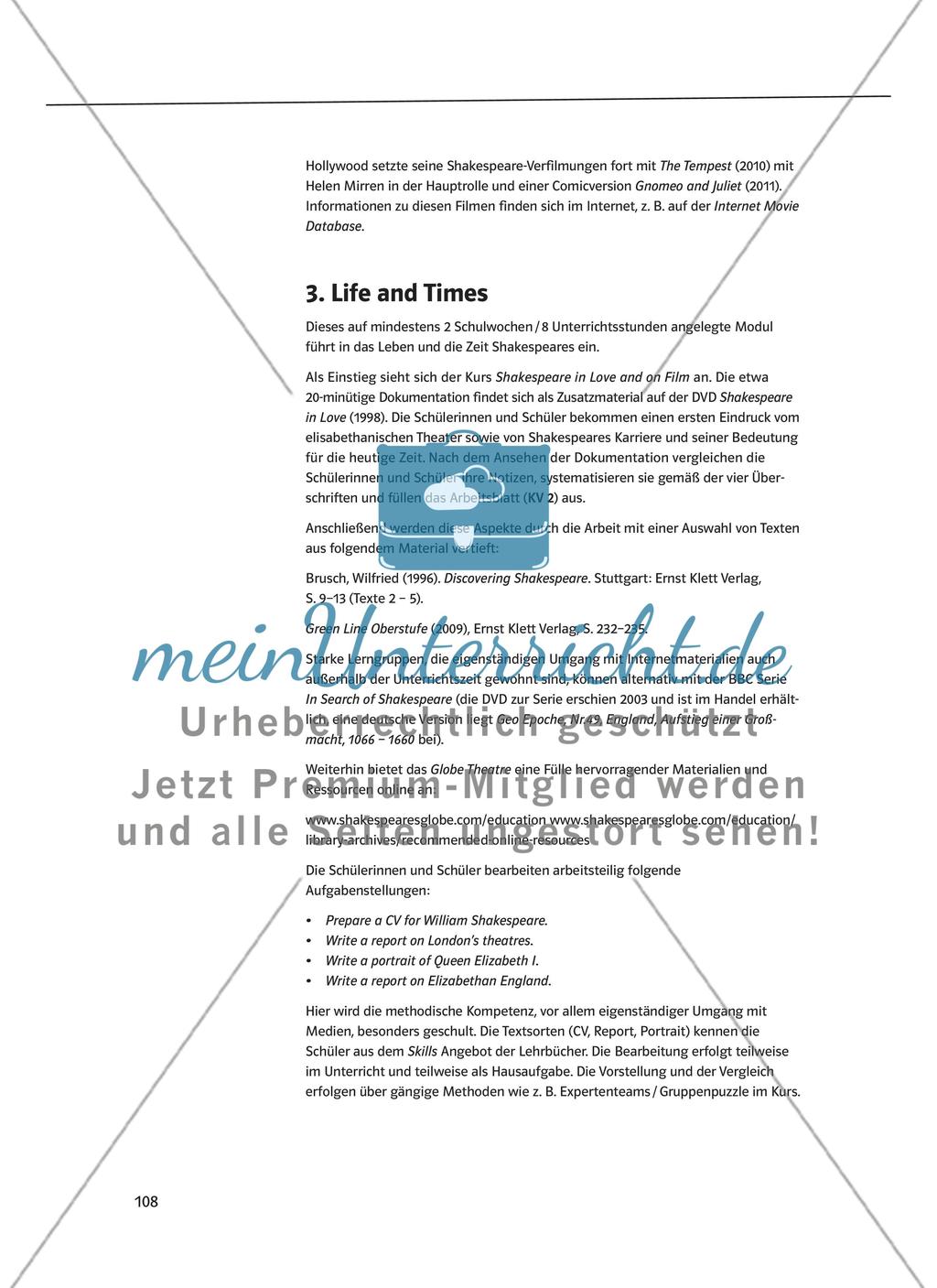 Quellen und Materialien im Shakespeare-Unterricht Preview 3
