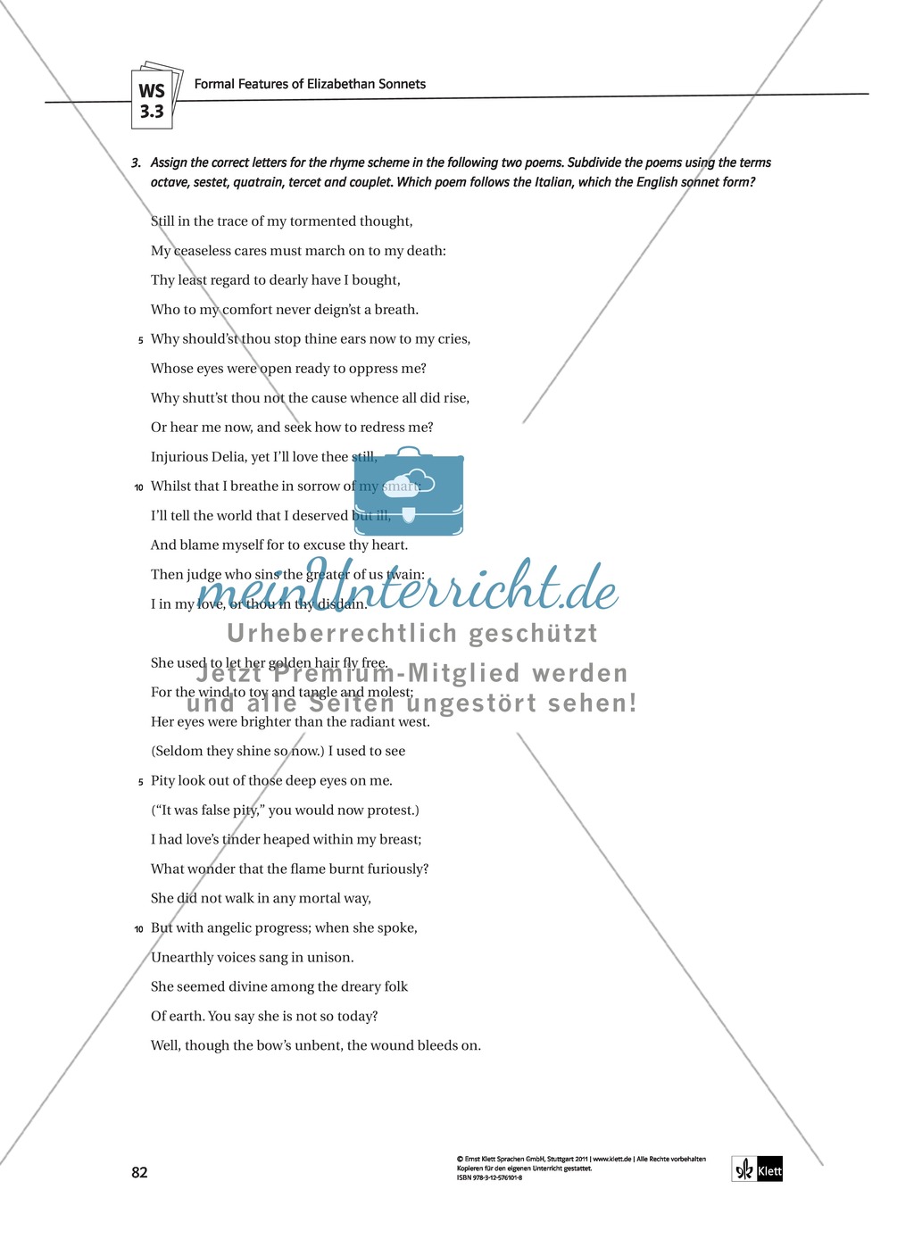 Love Sonnets to the Young Man: Shakespeare's Sonnet 29 - Lernziele + Aufgaben + Lösungen Preview 13