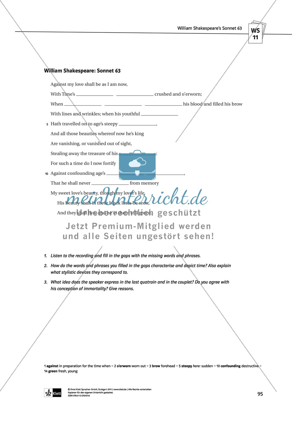 Love Sonnets to the Young Man: Shakespeare's Sonnet 29 - Lernziele + Aufgaben + Lösungen Preview 26