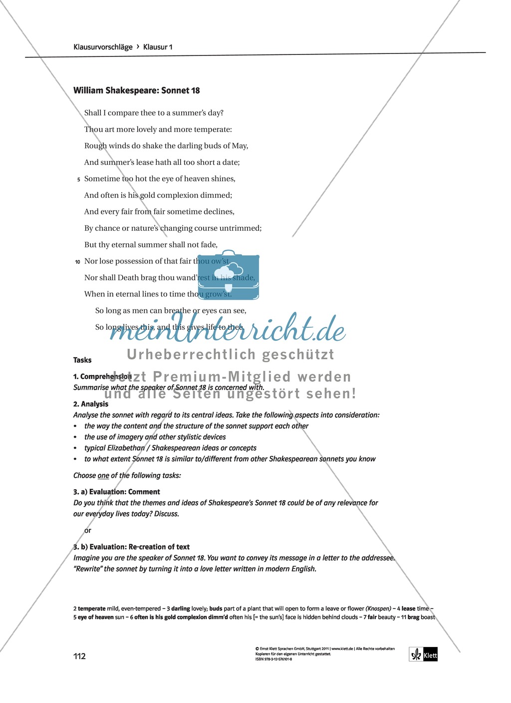 Love Sonnets to the Young Man: Shakespeare's Sonnet 29 - Lernziele + Aufgaben + Lösungen Preview 43