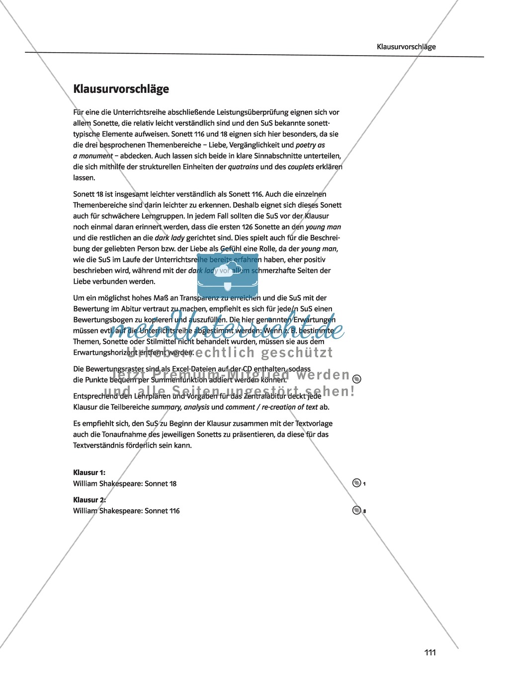 Skills: Analysing Shakespearean Sonnets: Stylistic Devices, Lernziele + Aufgaben + Lösungen Preview 41