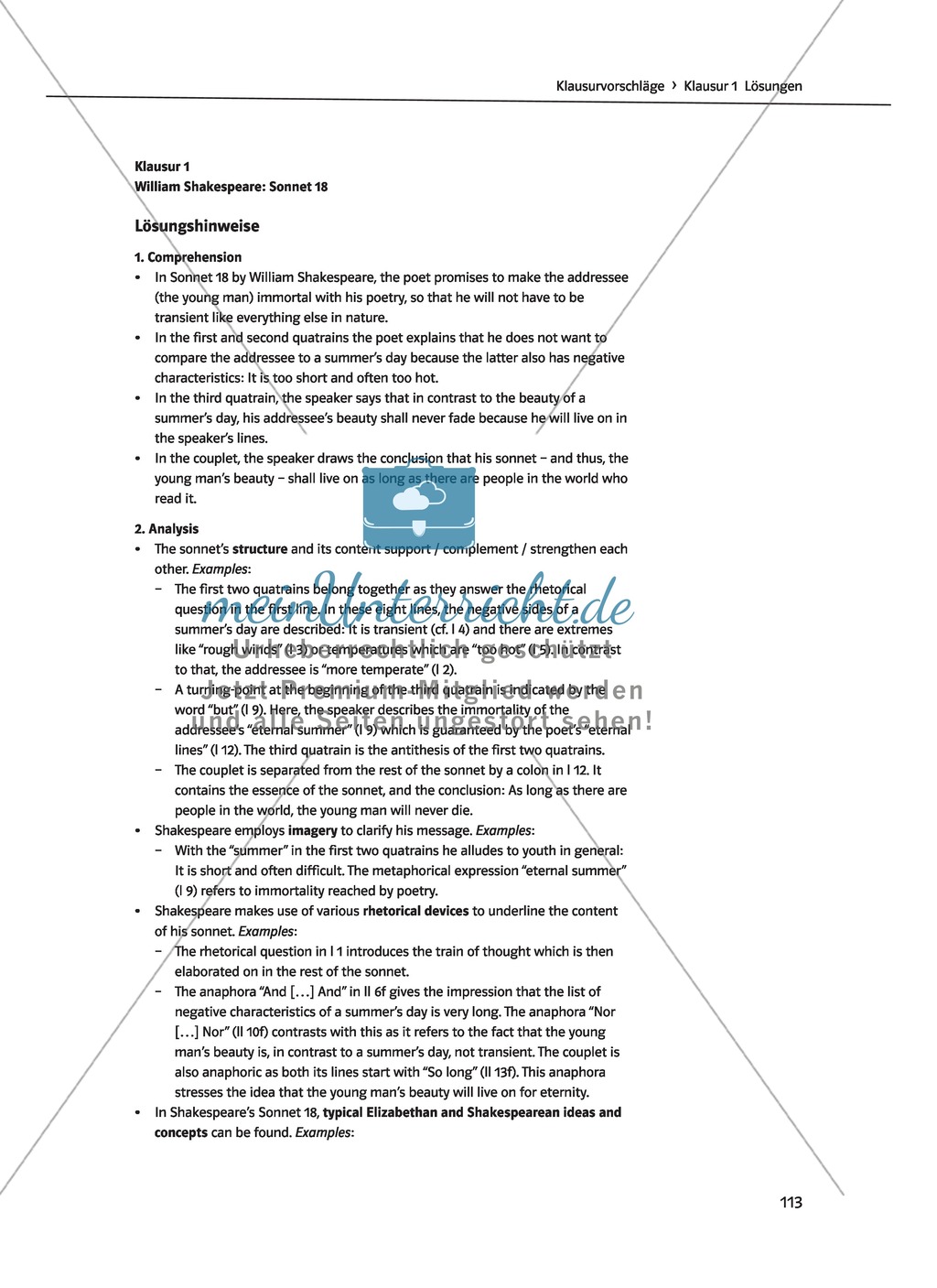 Skills: Analysing Shakespearean Sonnets: Stylistic Devices, Lernziele + Aufgaben + Lösungen Preview 43