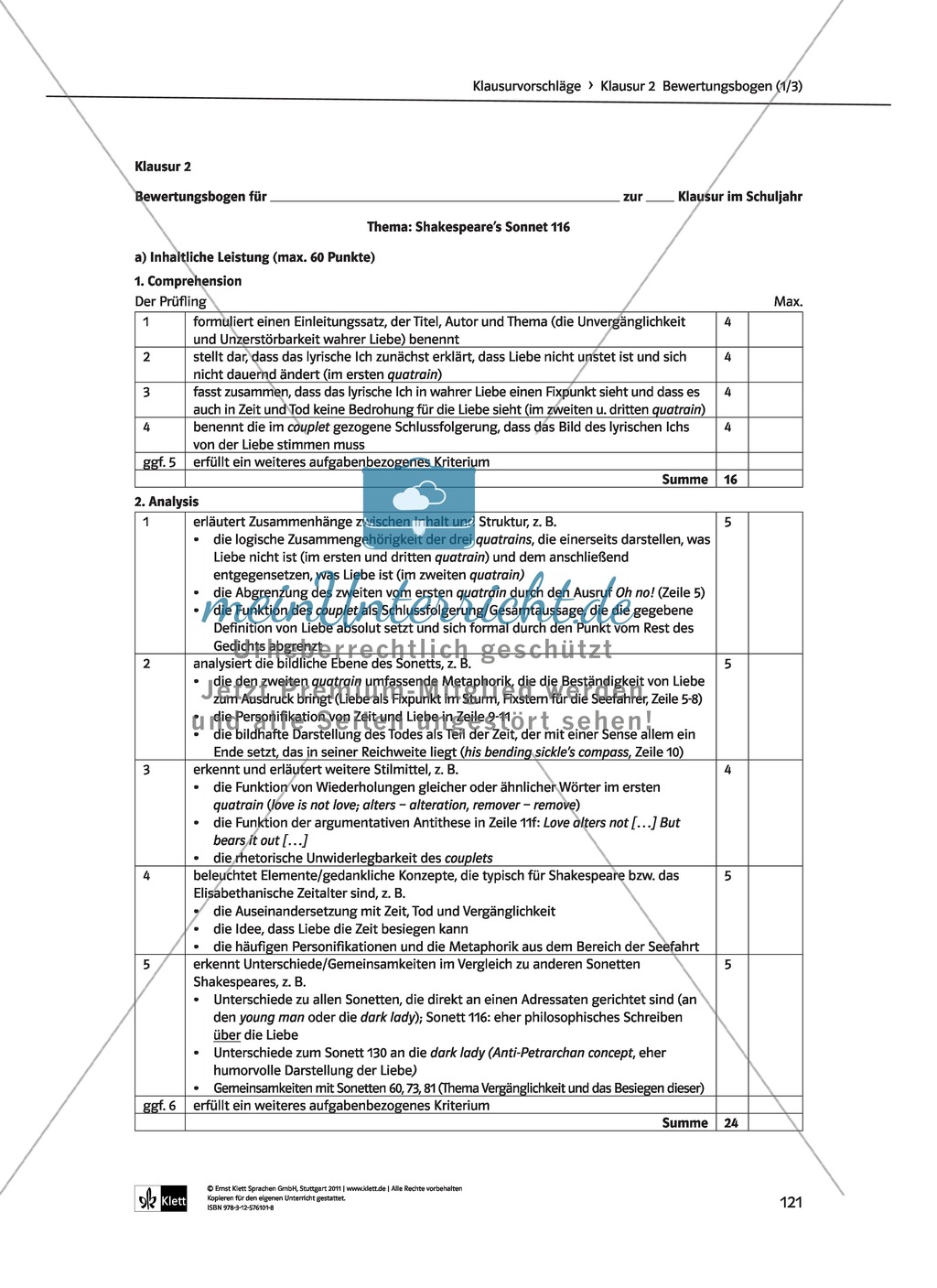 Skills: Analysing Shakespearean Sonnets: Stylistic Devices, Lernziele + Aufgaben + Lösungen Preview 51