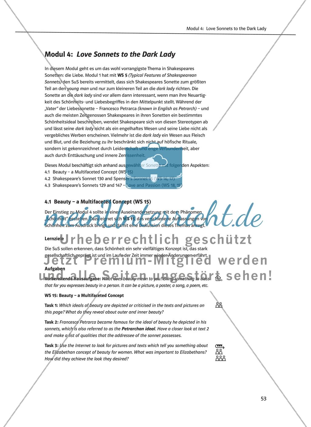 Modul 4: Love Sonnets to the Dark Lady Preview 1