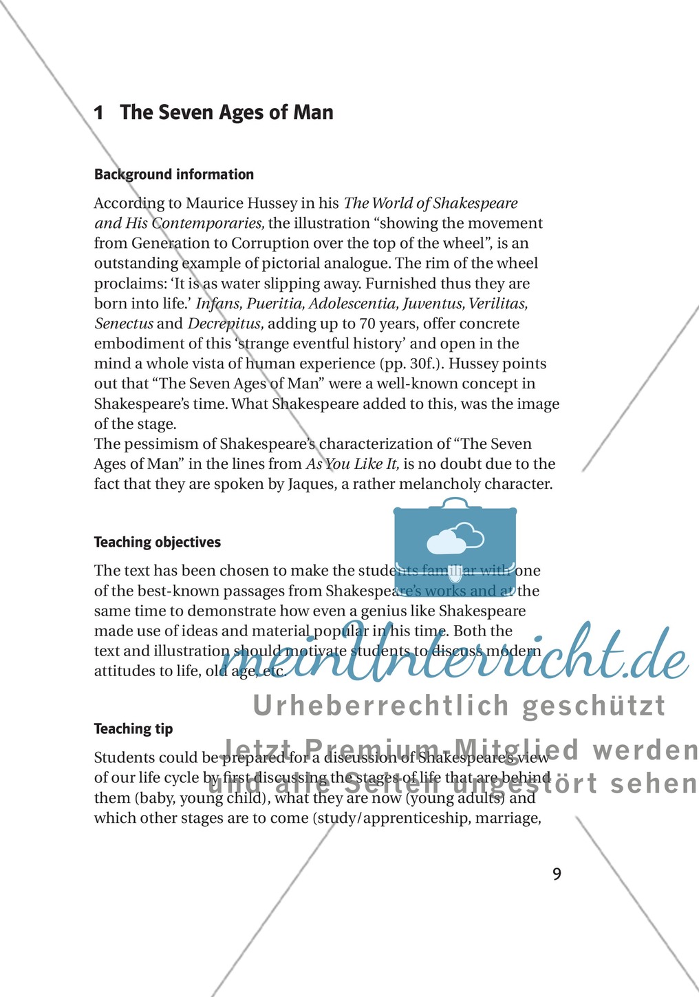 The Seven Ages of Man: Shakespeare's Weltbild + Tipps Preview 1