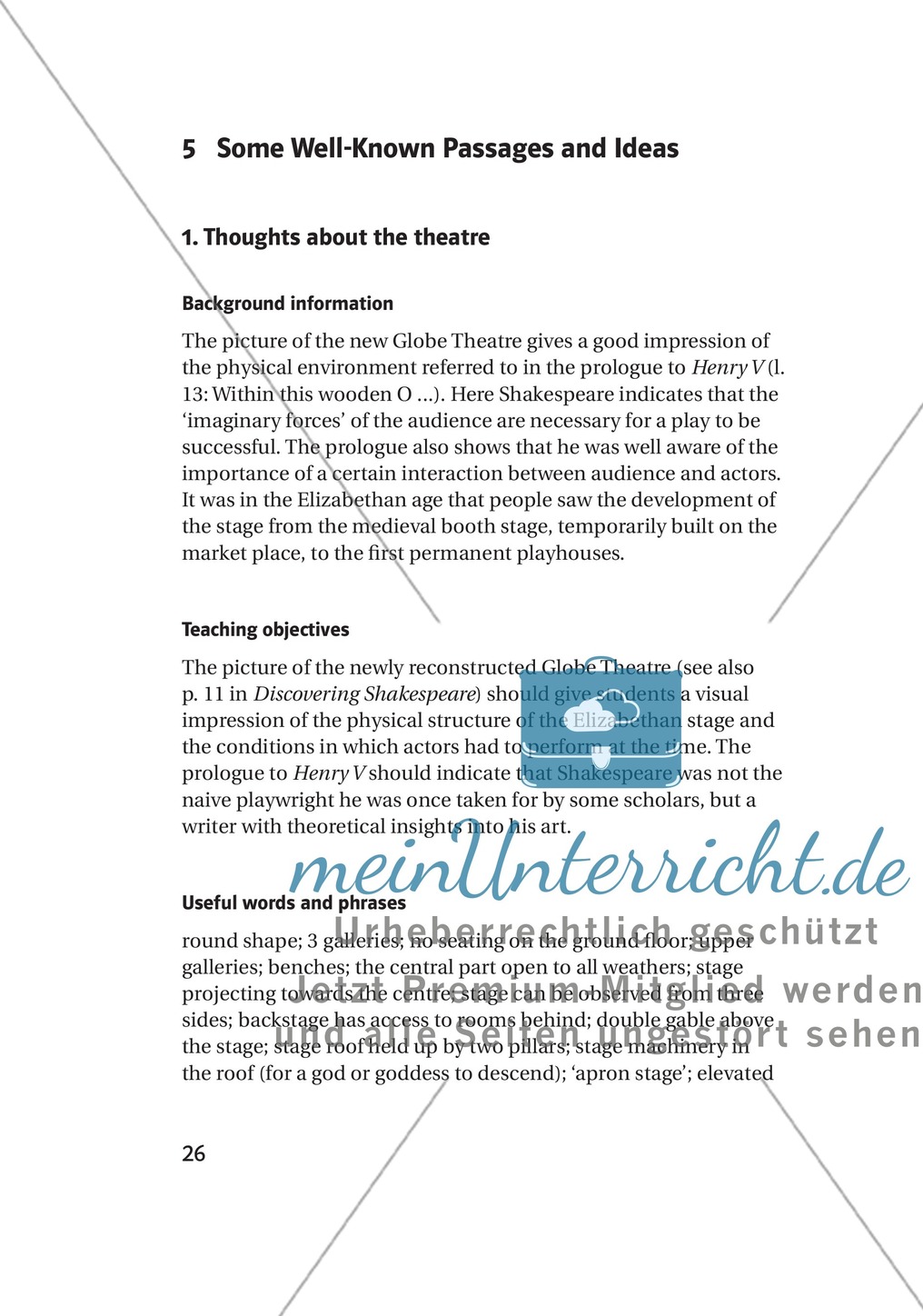 Some Well-Known Passages and Ideas: Auszüge aus bekannten Werken von William Shakespeare + Lernziele + Tipps Preview 1