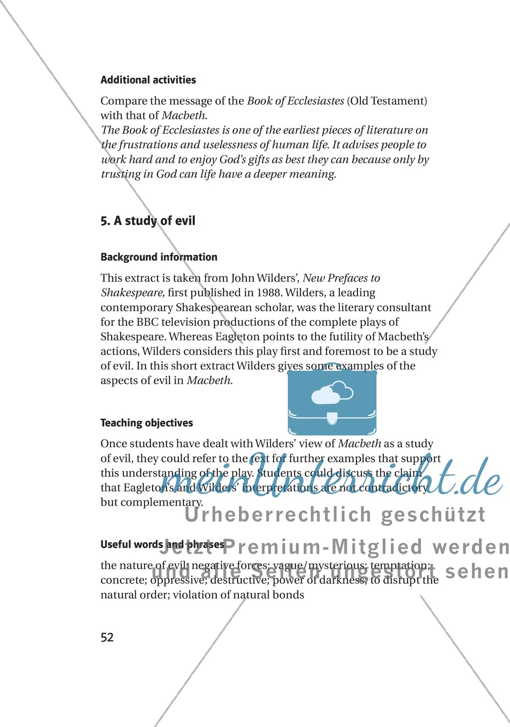 Macbeth in the Limelight: Shakespeare's Macbeth + Lernziele + Tipps Preview 10