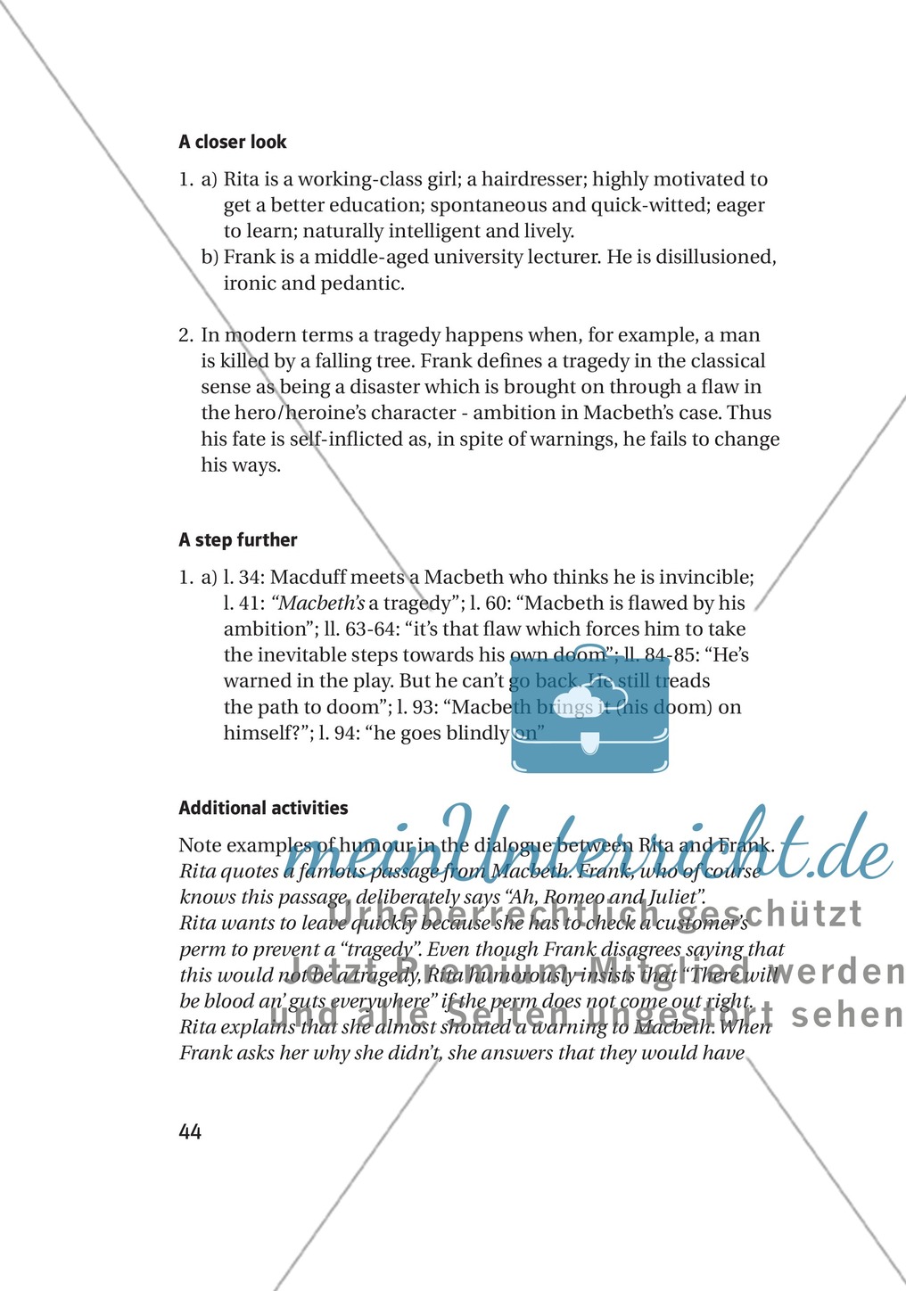Macbeth in the Limelight: Shakespeare's Macbeth + Lernziele + Tipps Preview 2
