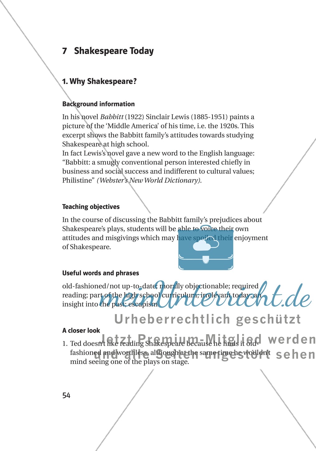 Shakespeare Today: Shakespeare's Bedeutung heute + Lernziele + Tipps Preview 1