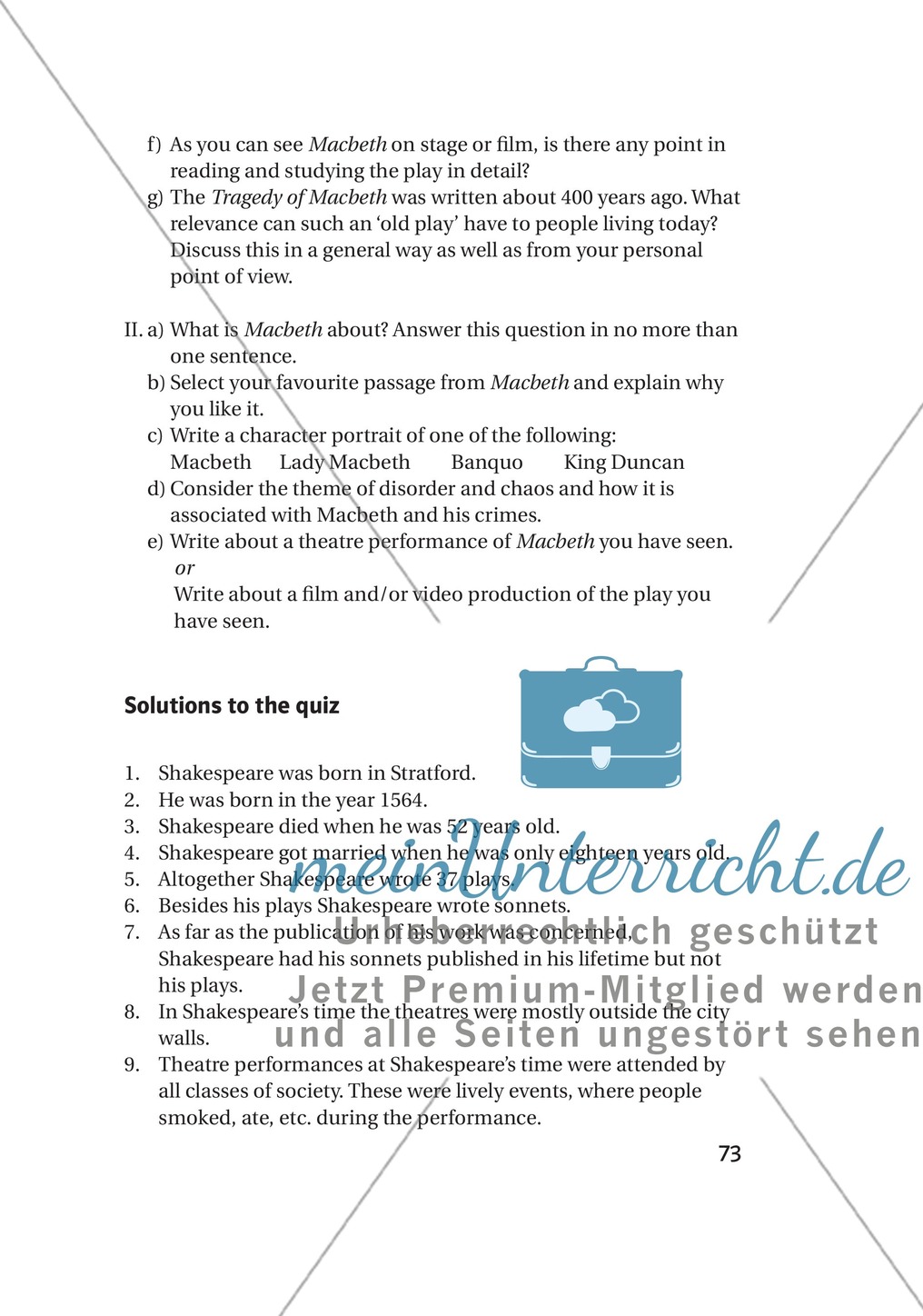 Additional Material: Unterrichtsmaterialien zu William Shakespeare Preview 11
