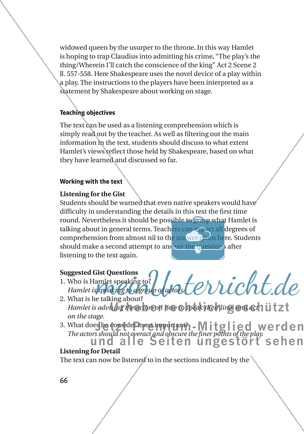 Additional Material: Unterrichtsmaterialien zu William Shakespeare Preview 4