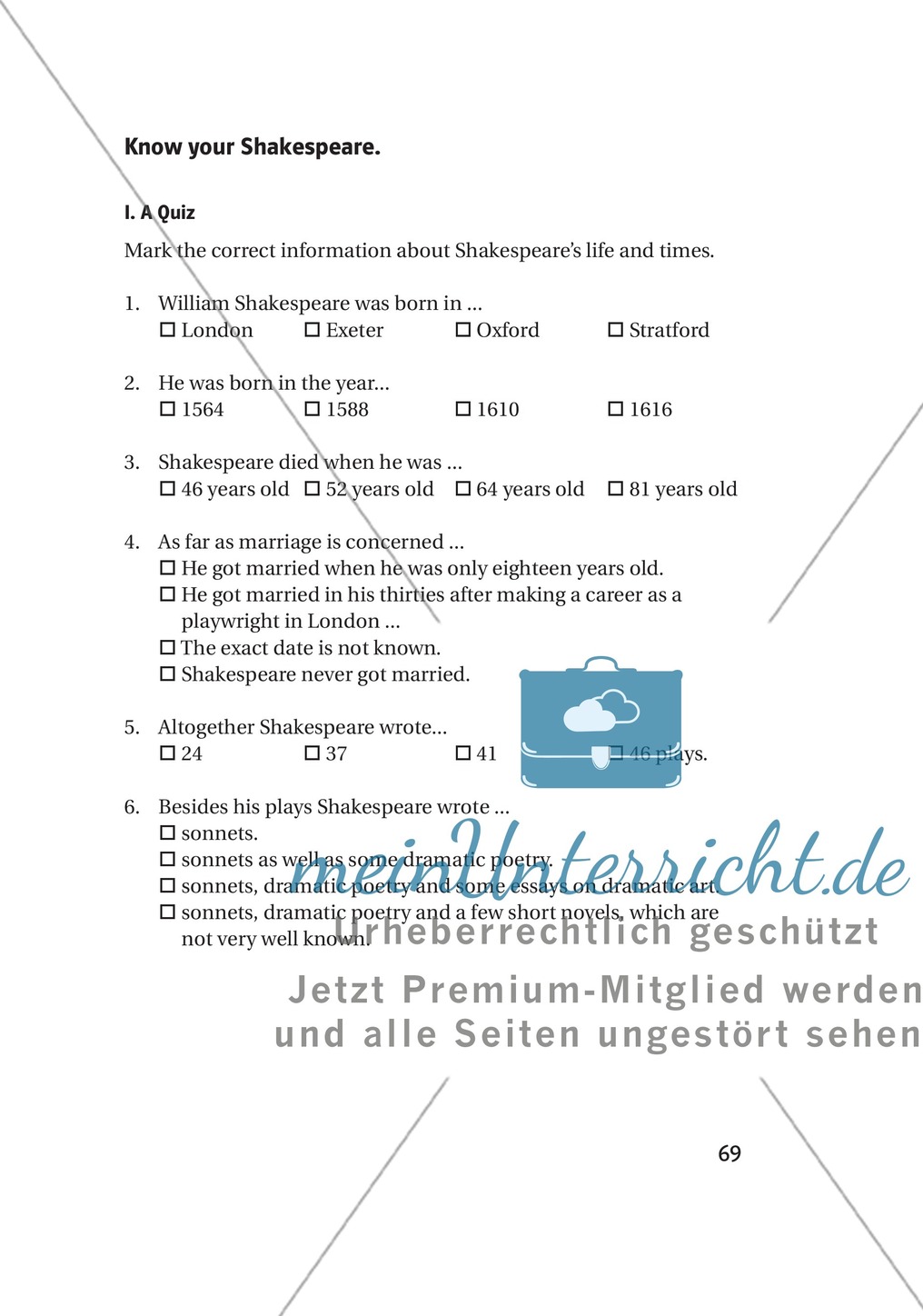 Additional Material: Unterrichtsmaterialien zu William Shakespeare Preview 7