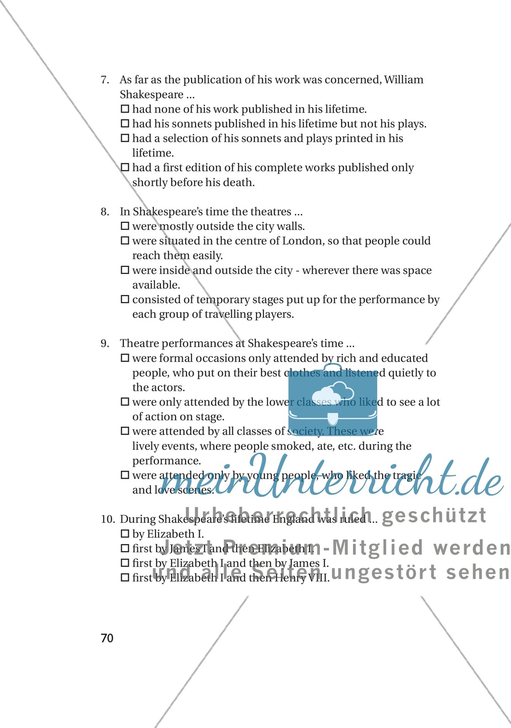 Additional Material: Unterrichtsmaterialien zu William Shakespeare Preview 8