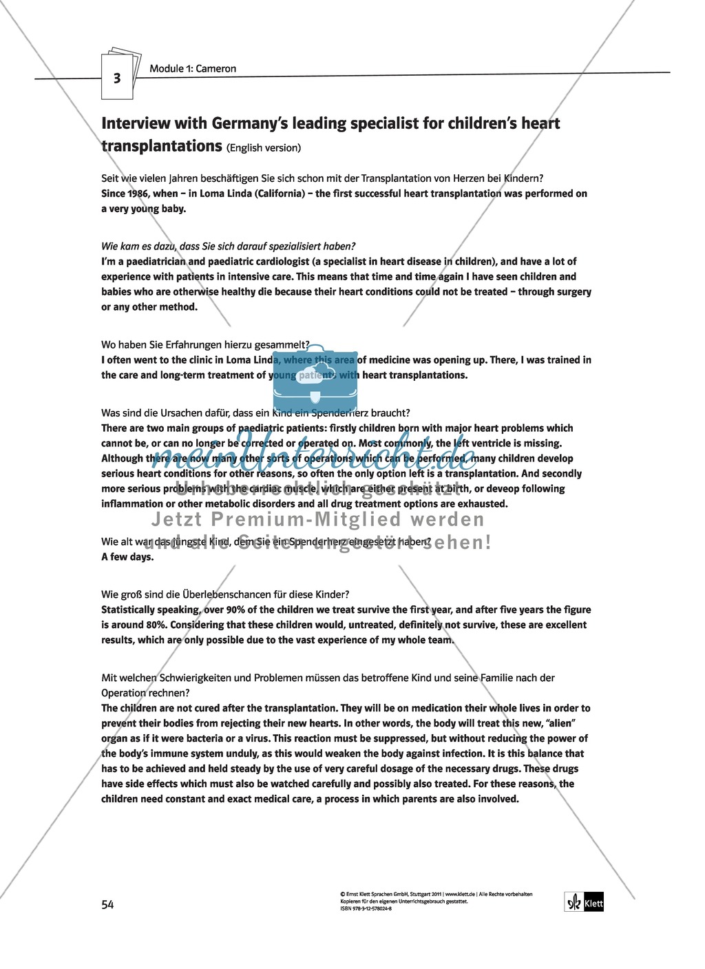Cameron as the main character: Direct and indirect characterisation. Mit didaktischen Anmerkungen, Kopiervorlagen, Vokabelanmerkungen und Lösungsvorschlägen. Preview 12