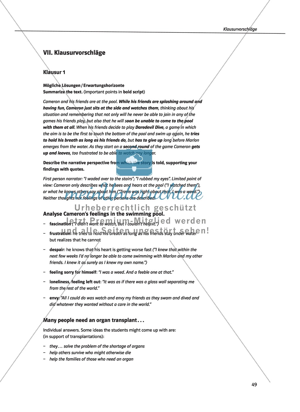 Klausurvorschläge zum Buch