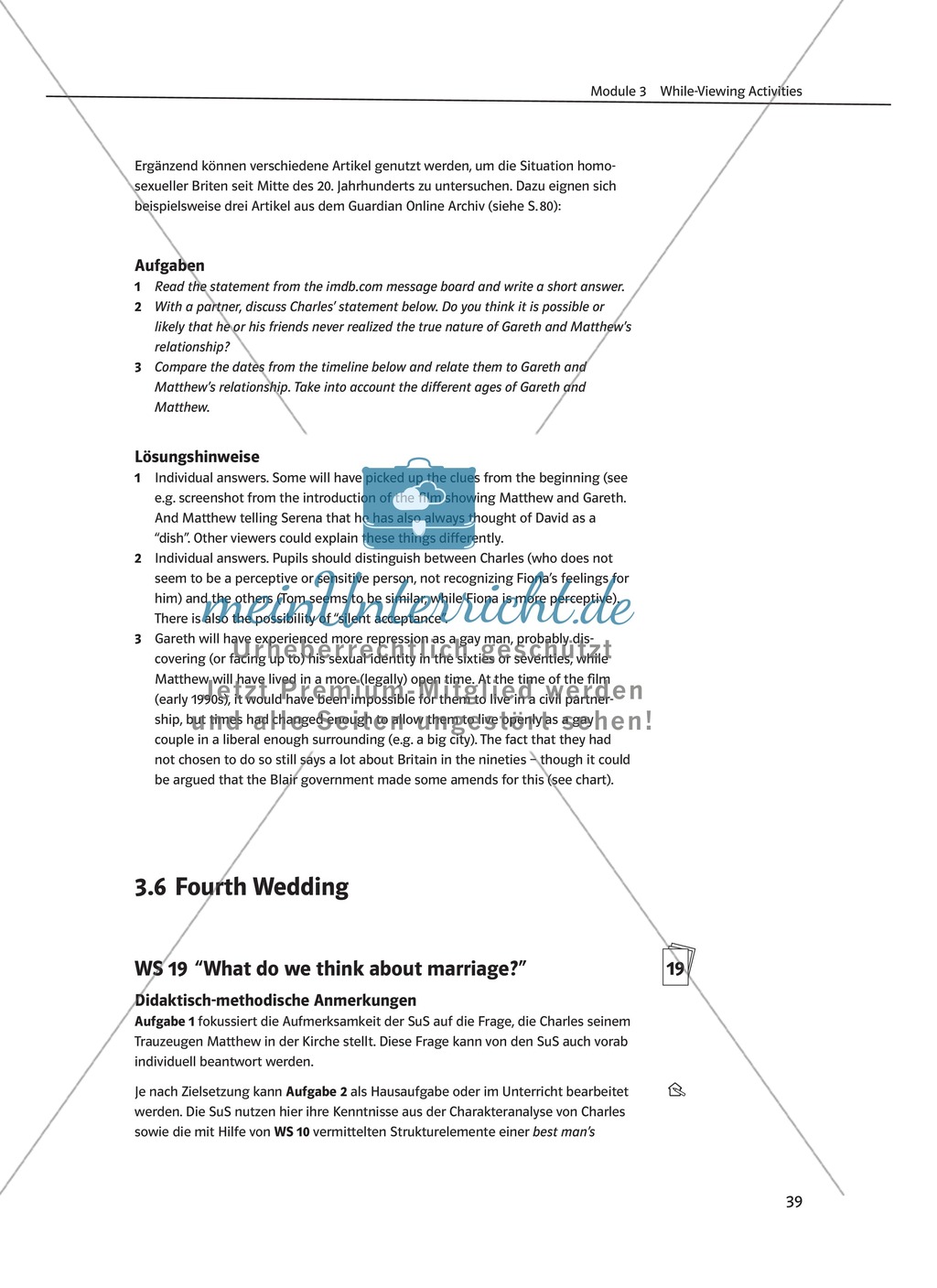 Four Weddings and a Funeral: While-viewing activities: