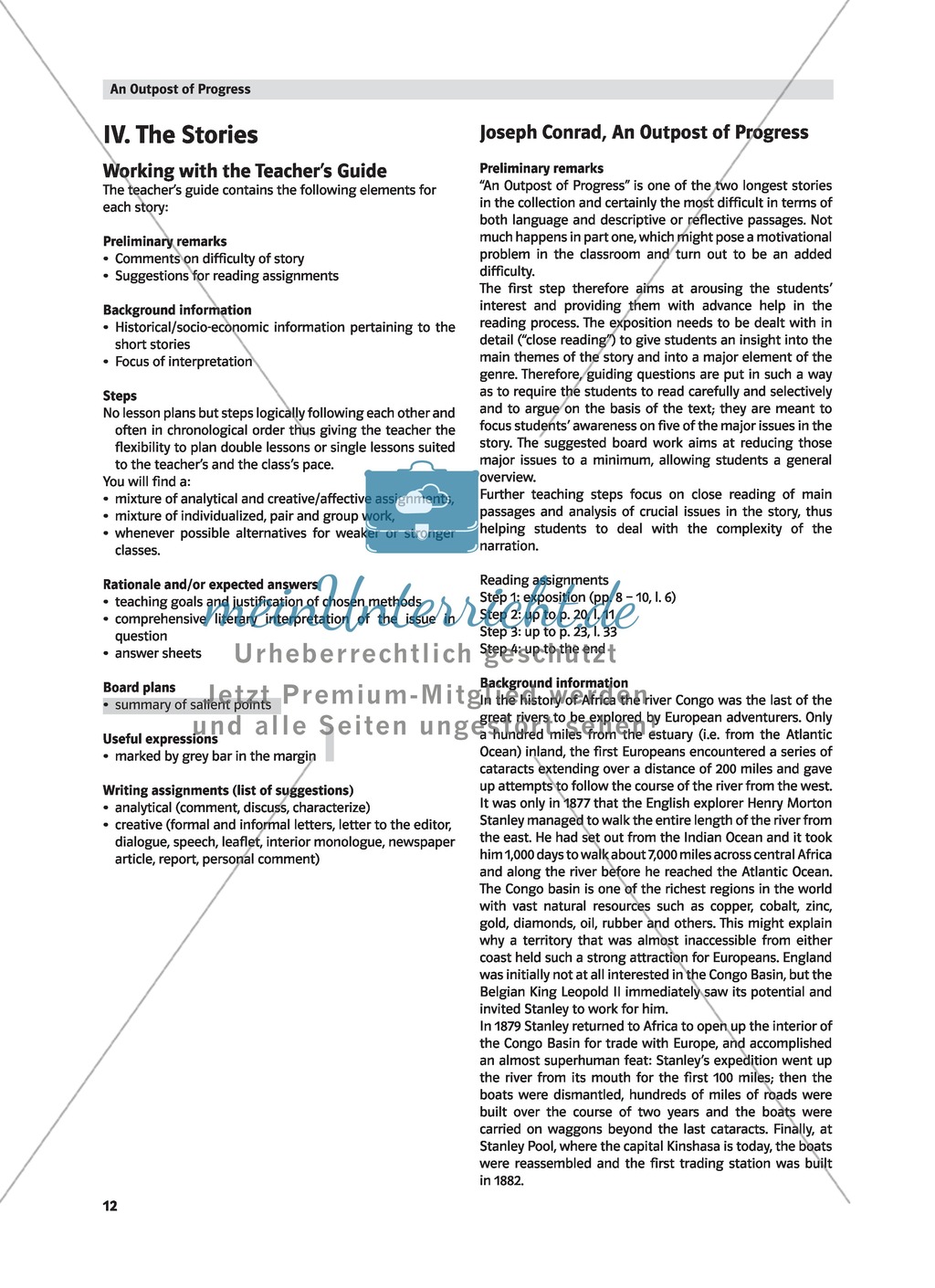 Caught between Cultures - Pre-Reading activity and analysis of the exposition of