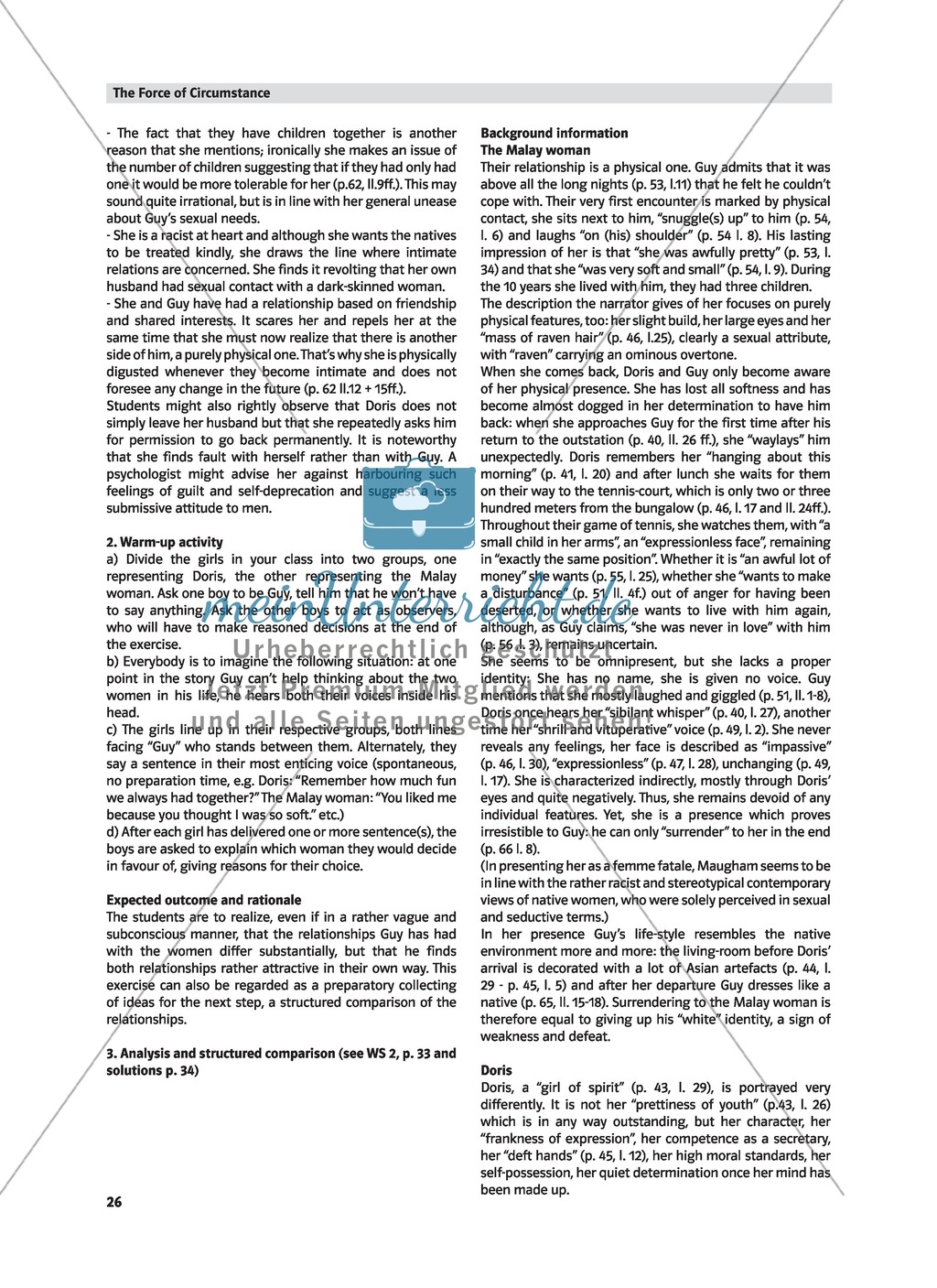 Caught between Cultures - Pre-reading activity and analysis of the plot of