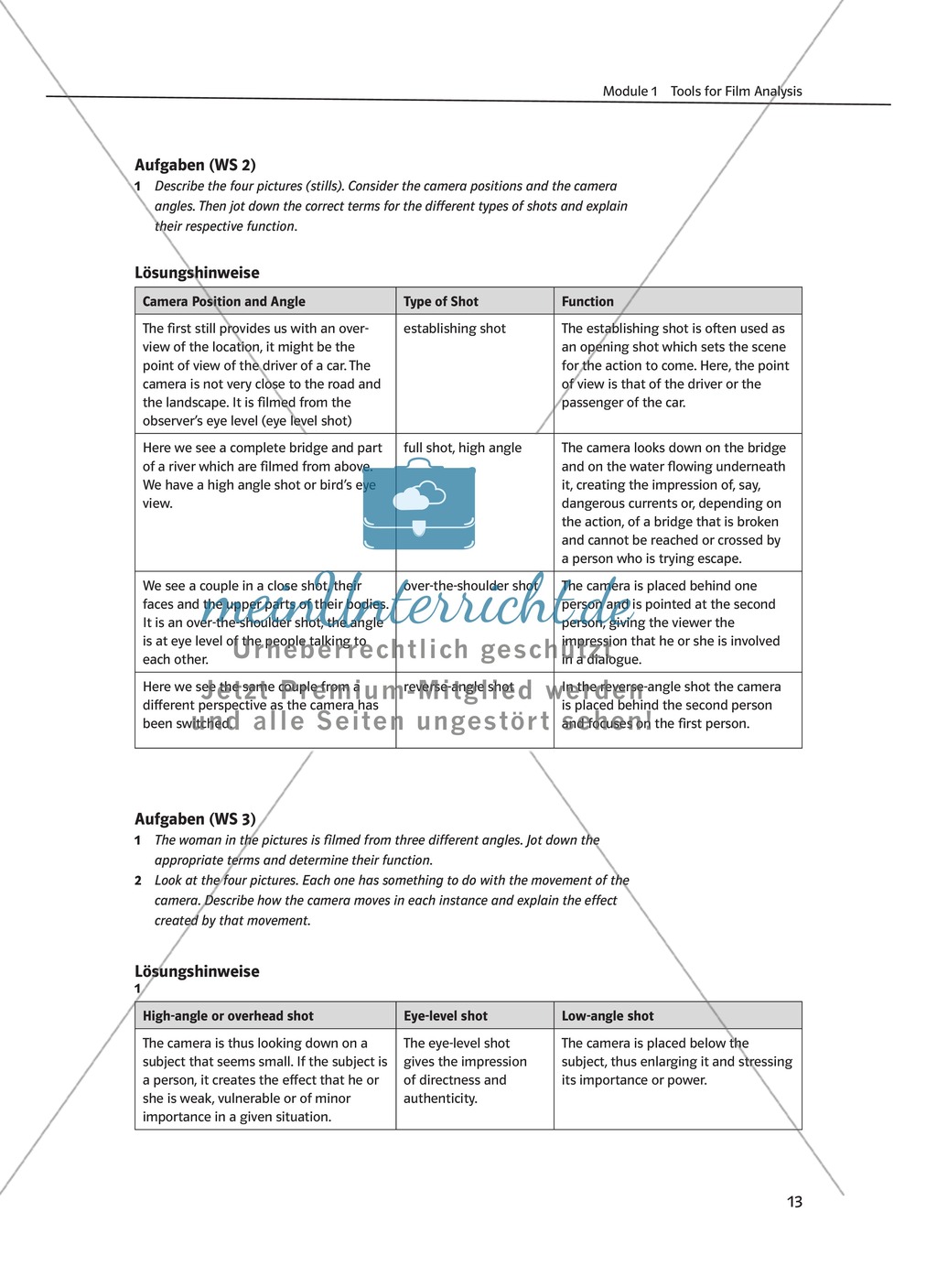 Tools for Film Analysis - fachsprachliche und methodische Mittel zum Thema Kameraeinstellungen Preview 3