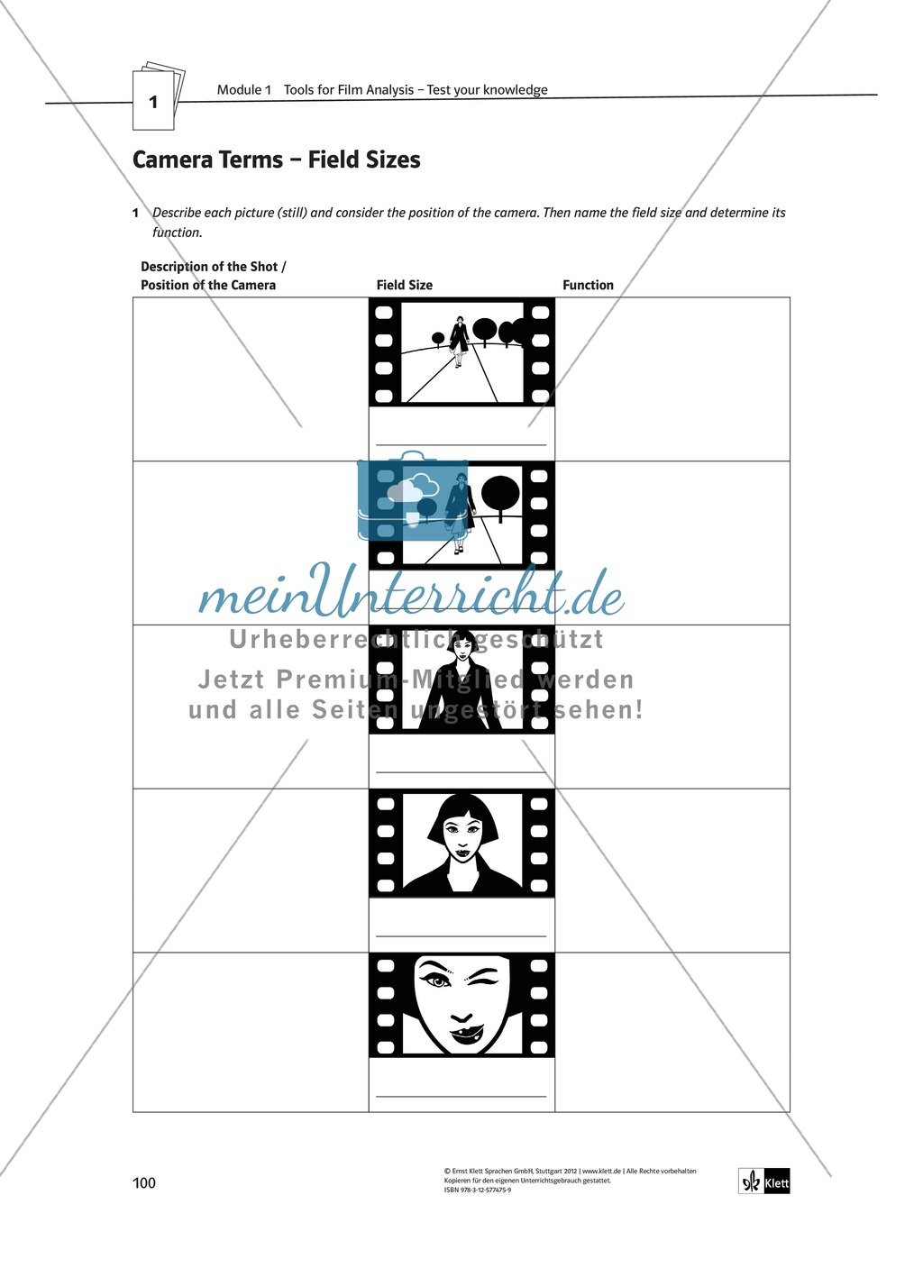 Tools for Film Analysis - fachsprachliche und methodische Mittel zum Thema Kameraeinstellungen Preview 5