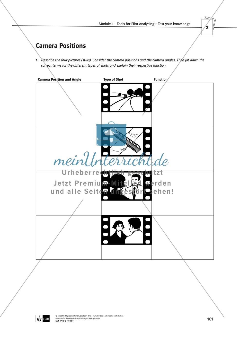 Tools for Film Analysis - fachsprachliche und methodische Mittel zum Thema Kameraeinstellungen Preview 6