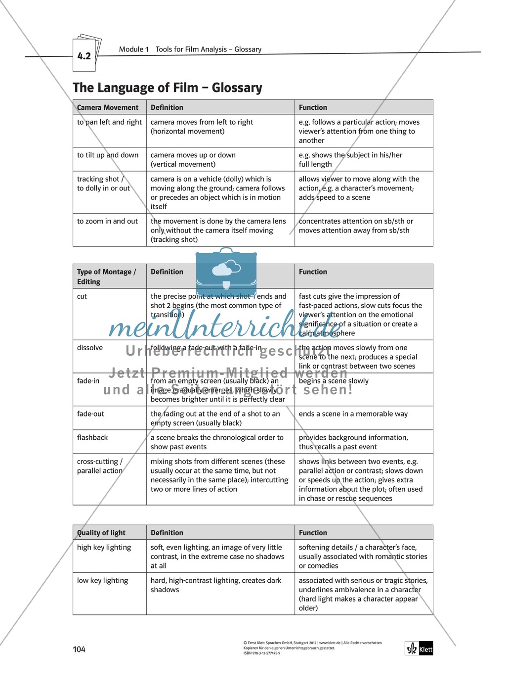 Tools for Film Analysis - fachsprachliche und methodische Mittel zum Thema Kameraeinstellungen Preview 9