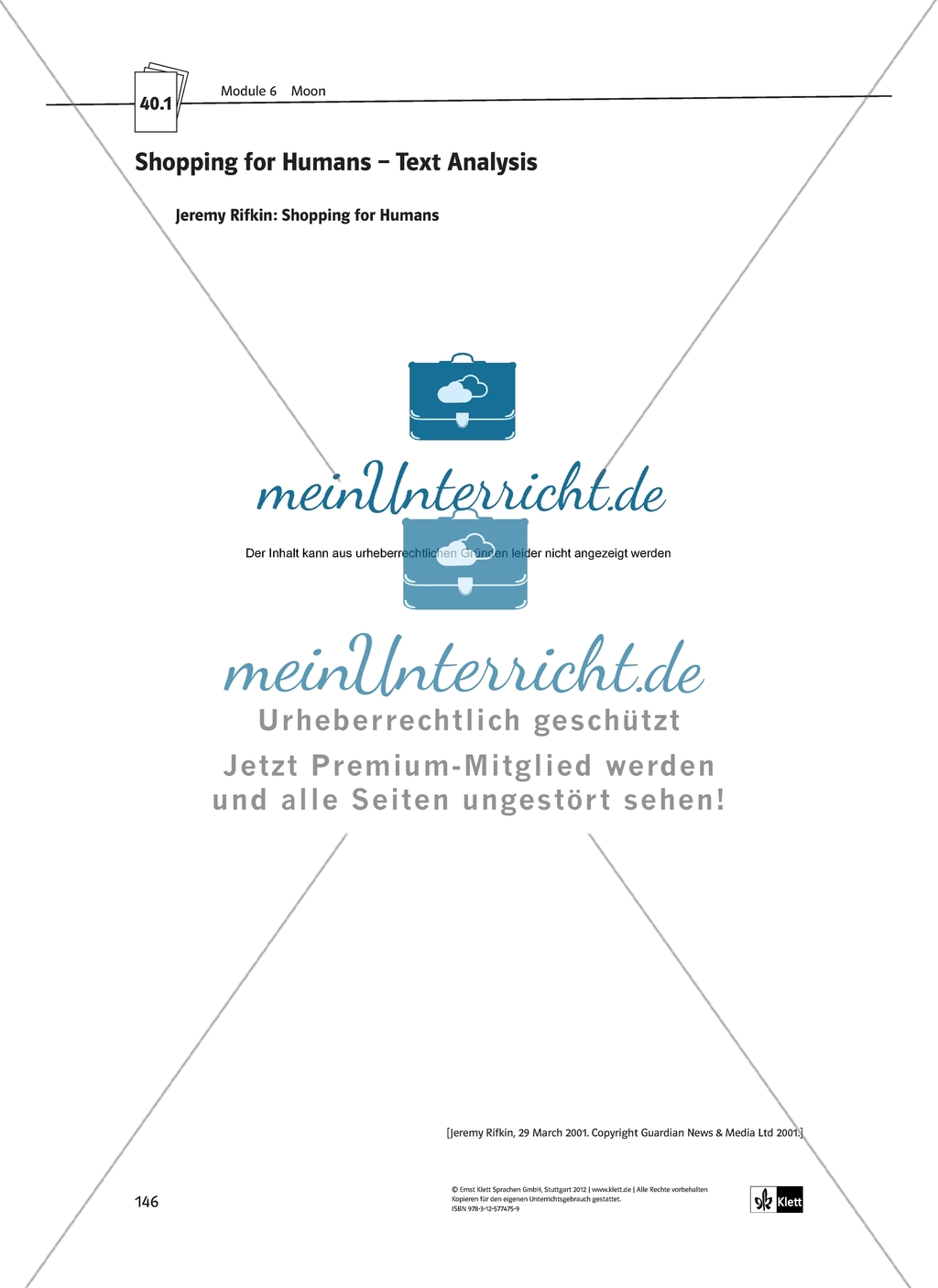 Moon - Post-Viewing activites: Ethische Fragestellung zum Thema