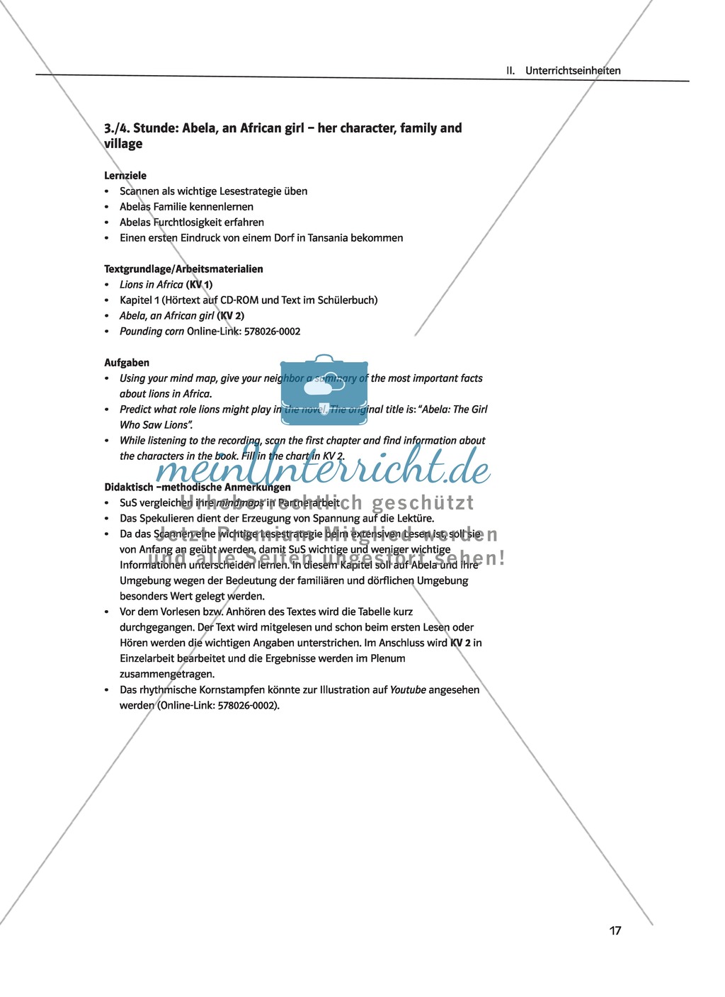 Erarbeitung interkulturellen Wissens mit Schwerpunkt Afrika anhand des Buches