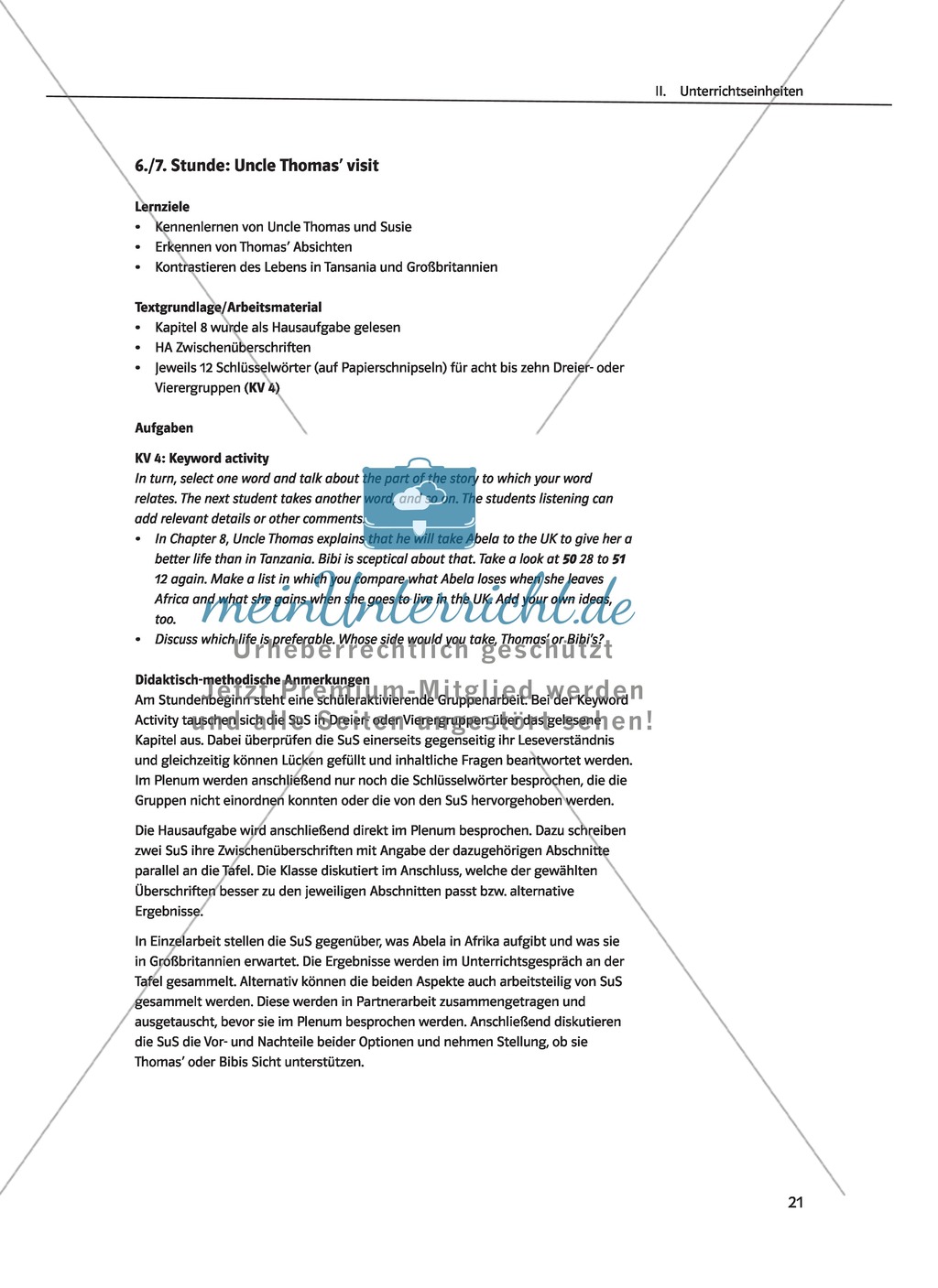 Erarbeitung interkulturellen Wissens mit Schwerpunkt Afrika anhand des Buches