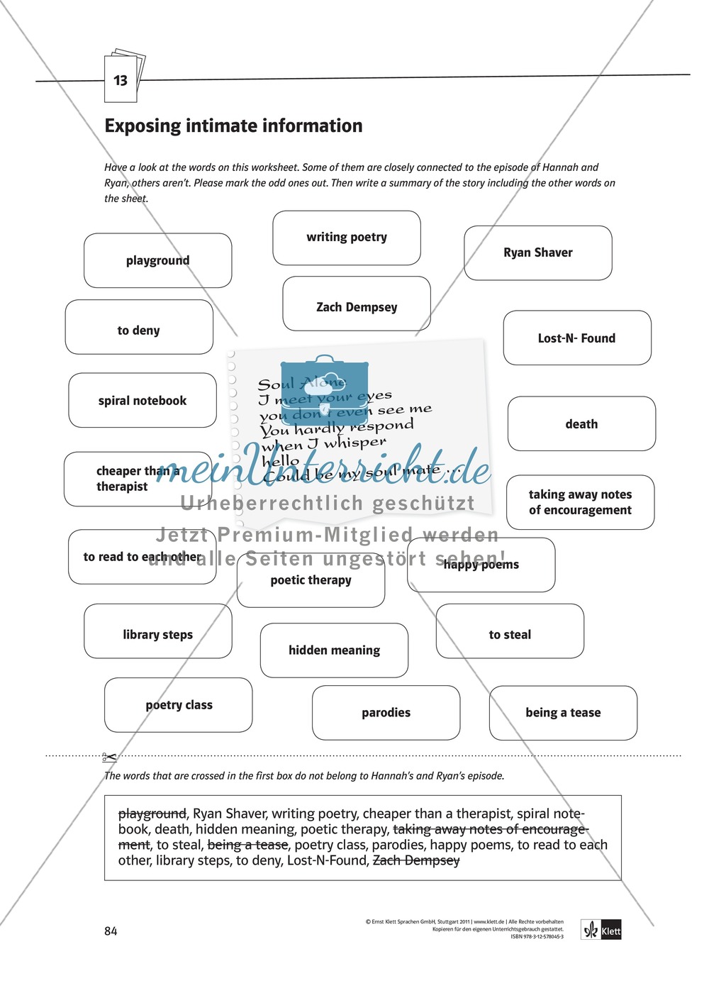 Pre-reading activities: Einstieg in die Lektüre + Lernziele + Methoden + Aufgaben + Kopiervorlagen + Klausurvorschläge + Lösungen Preview 28