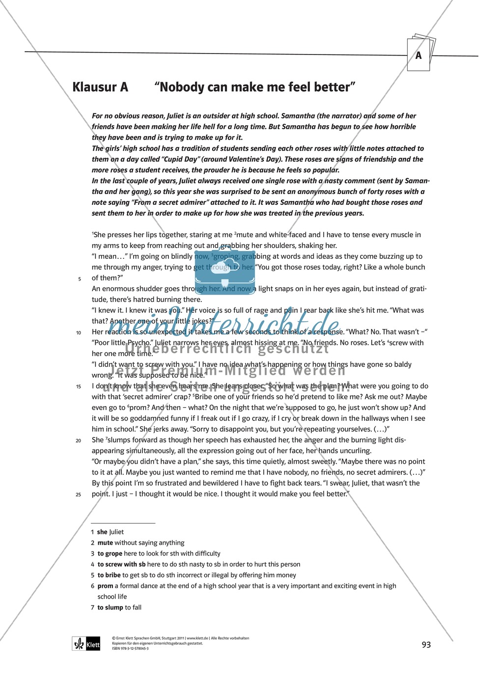 Pre-reading activities: Einstieg in die Lektüre + Lernziele + Methoden + Aufgaben + Kopiervorlagen + Klausurvorschläge + Lösungen Preview 37