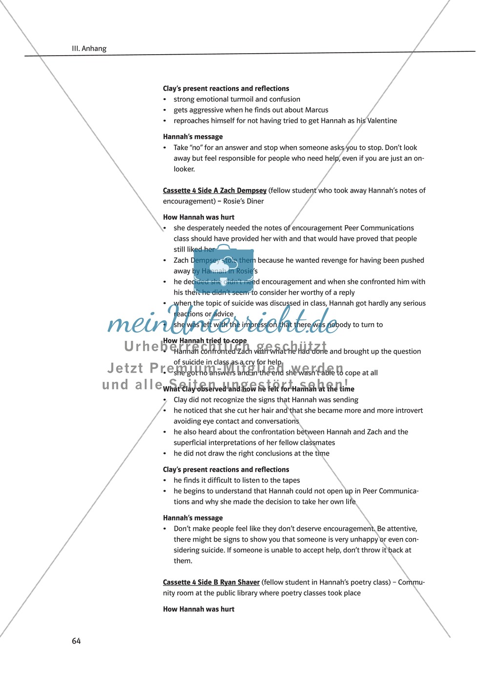 Pre-reading activities: Einstieg in die Lektüre + Lernziele + Methoden + Aufgaben + Kopiervorlagen + Klausurvorschläge + Lösungen Preview 9